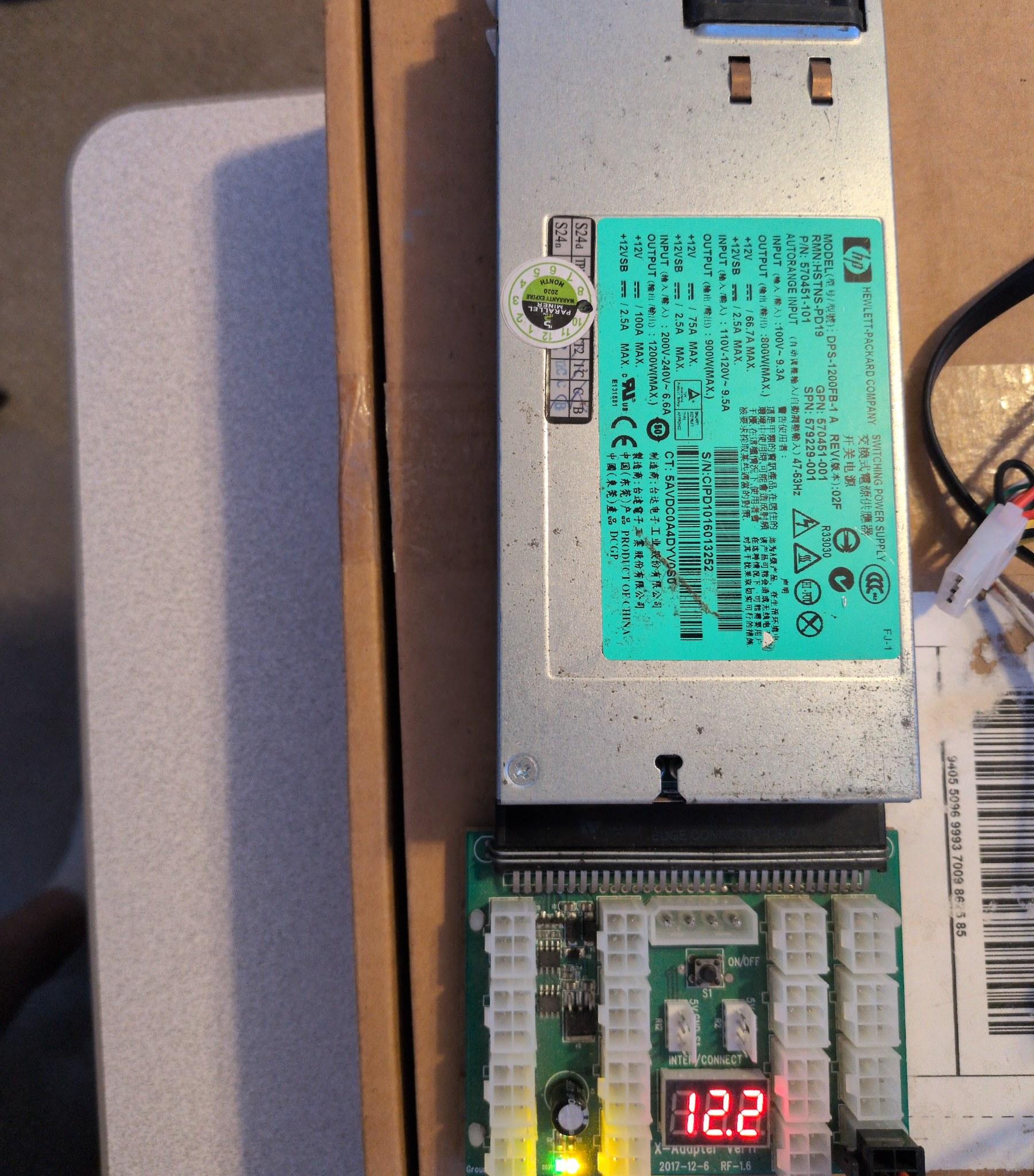 HP 1200W Server PSU DPS-1200FB Kit Breakout Board Cables - Unit 1