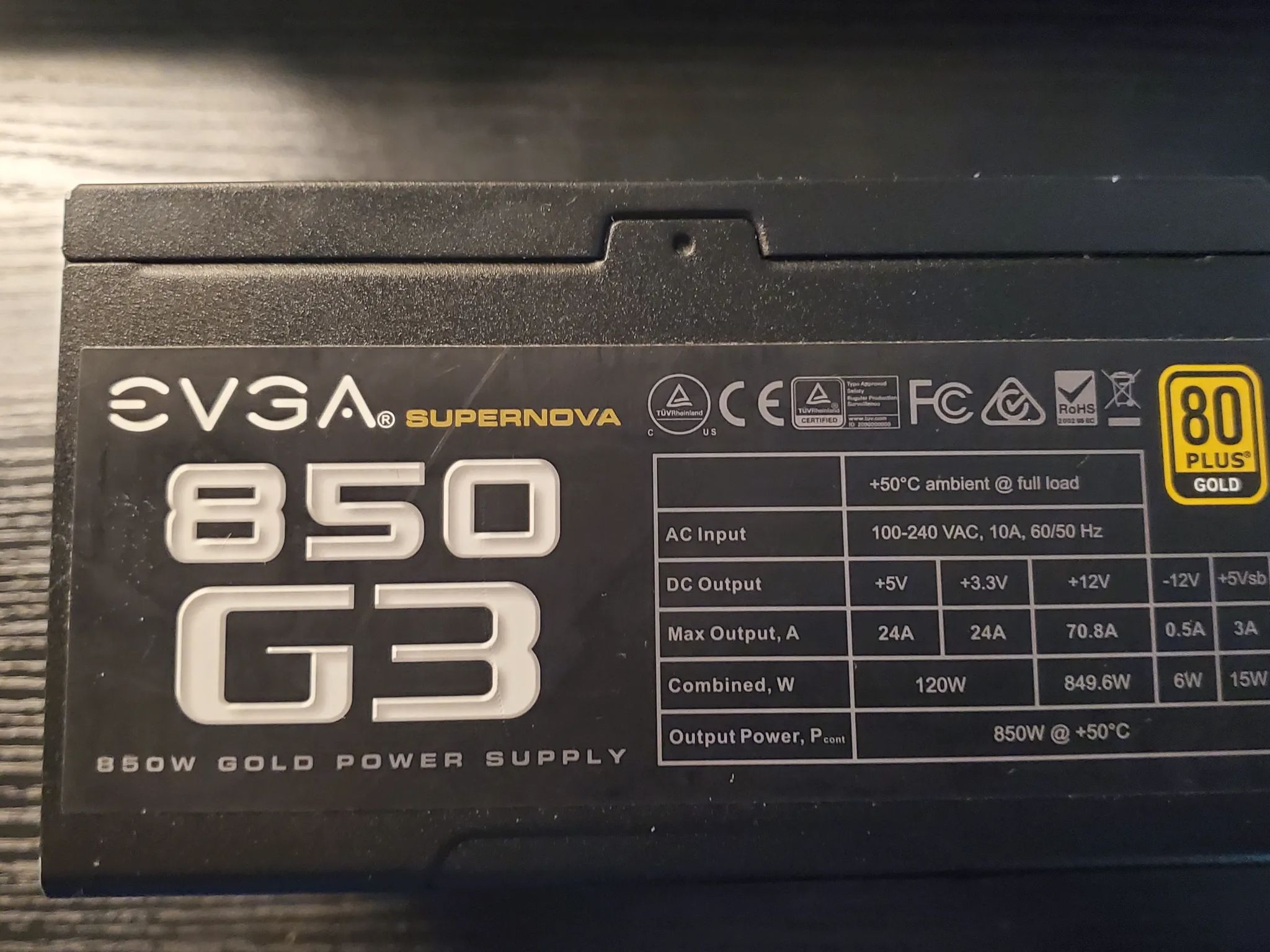 EVGA 850W B3 SUPERNOVA GOLD RATED MODULAR PSU