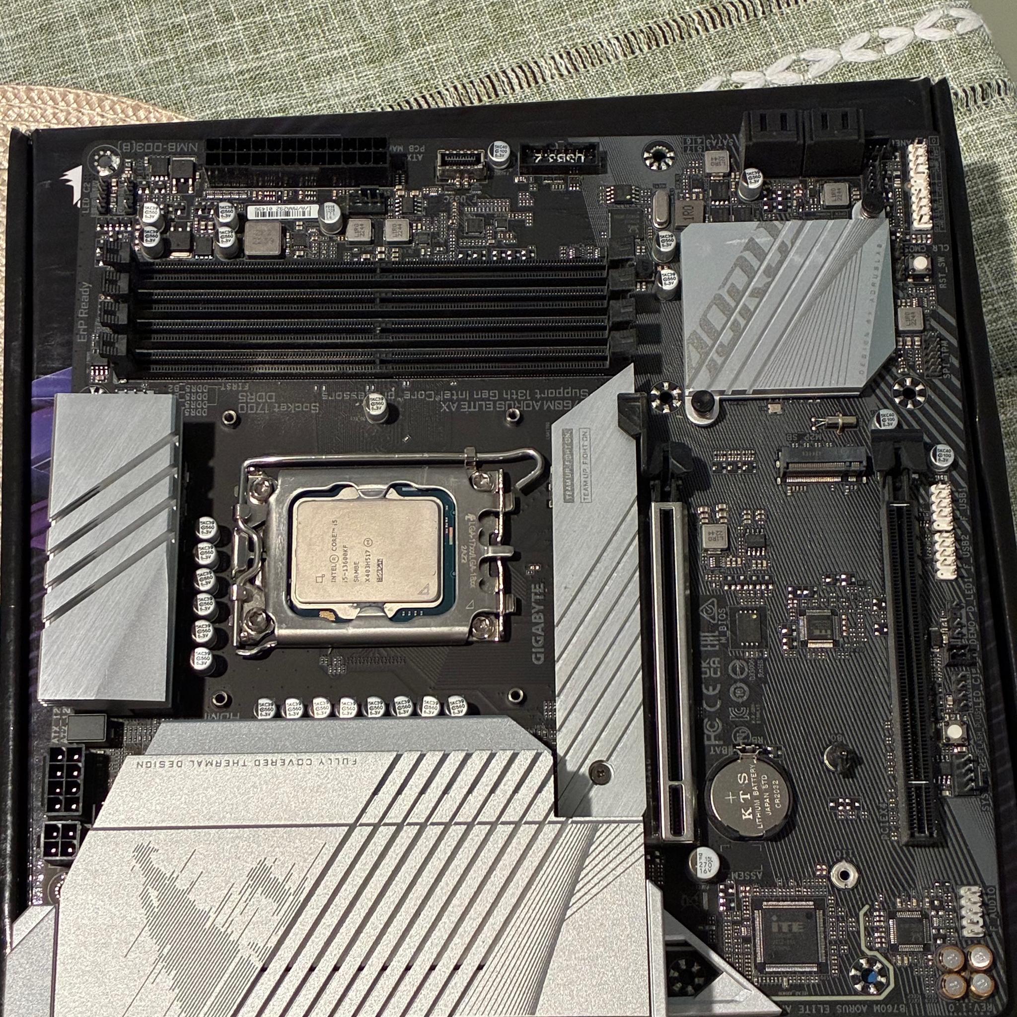 Gigabyte B760M AORUS ELITE AX + Intel I5-13600kf