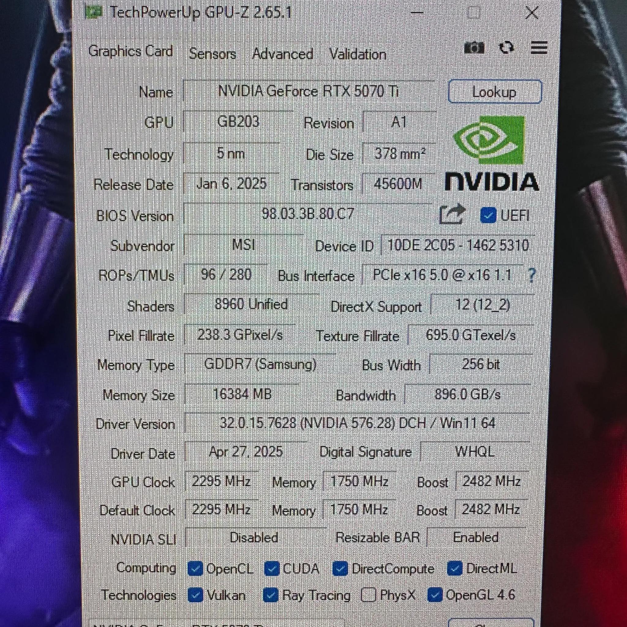 5070Ti MSI Shadow 3X OC Edition