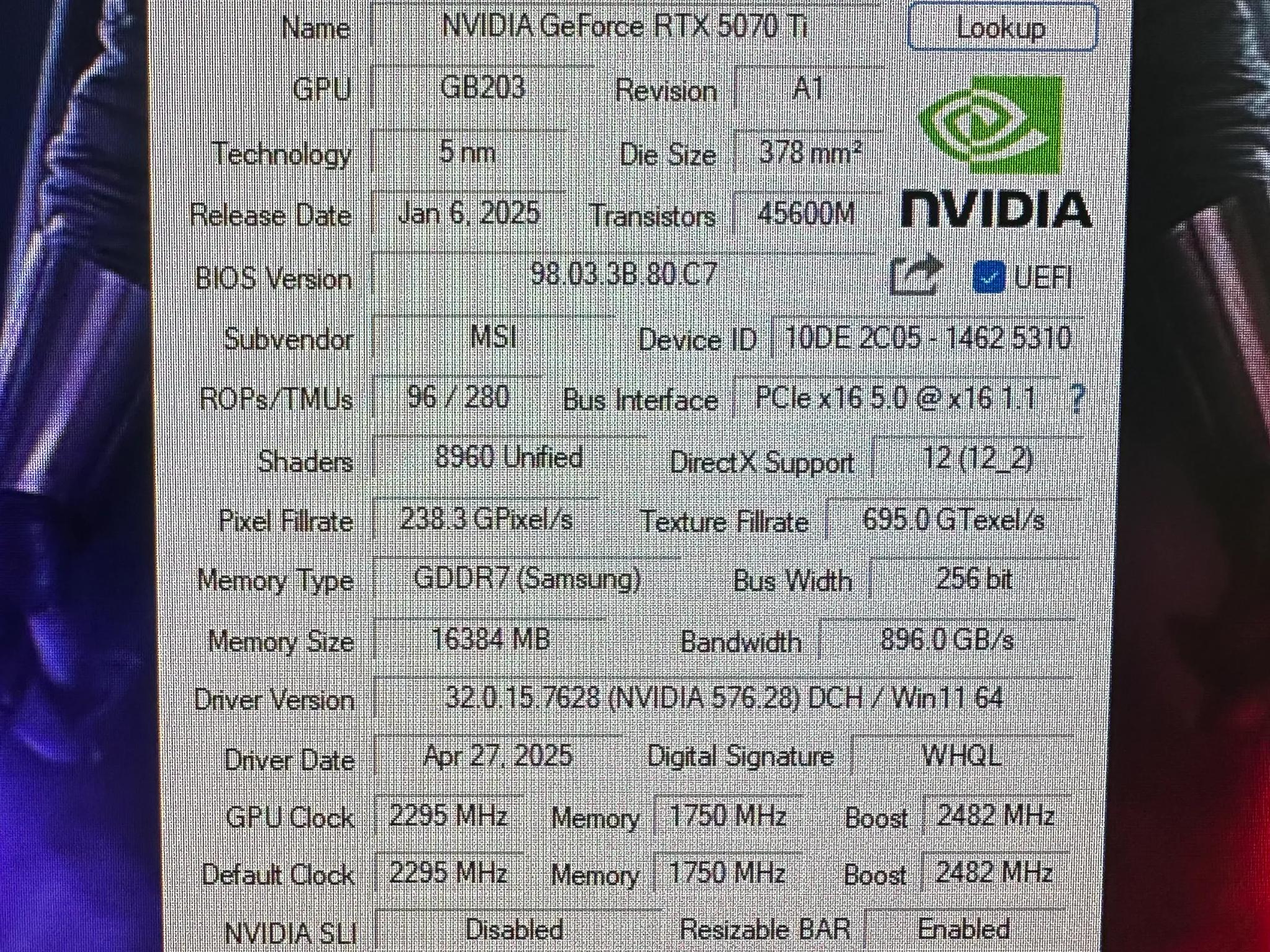 5070Ti MSI Shadow 3X OC Edition