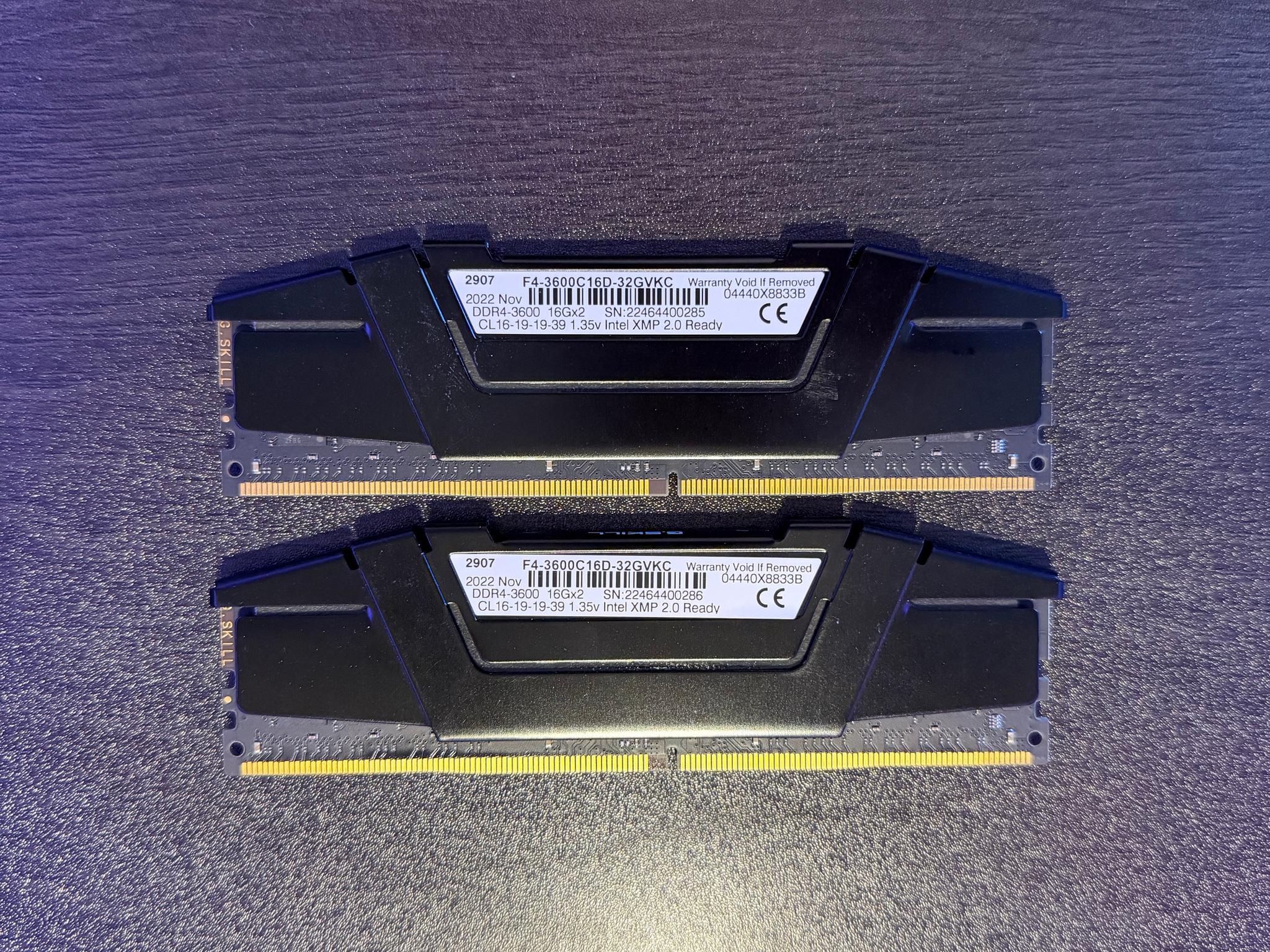 G.SKILL Ripjaws V Series 32GB (2x16GB) DDR4-3600 RAM