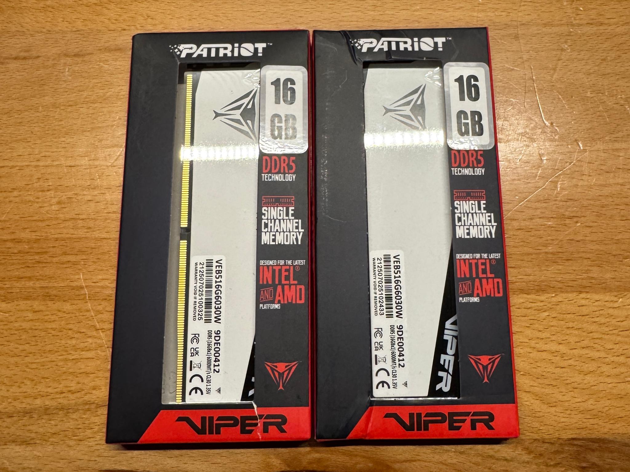 32GB(2x16GB) Patriot Viper DDR5 6000MHz