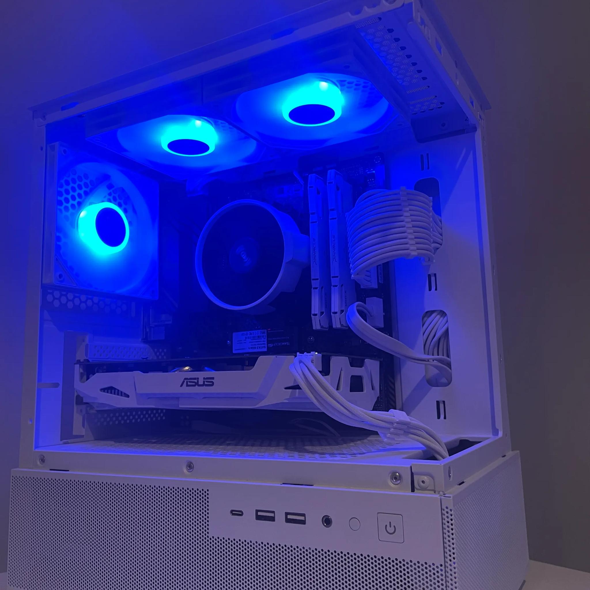 White Custom Gaming PC, Ryzen 5 5500, GTX 1060 6GB, 1TB Nvme, 16 GB RAM