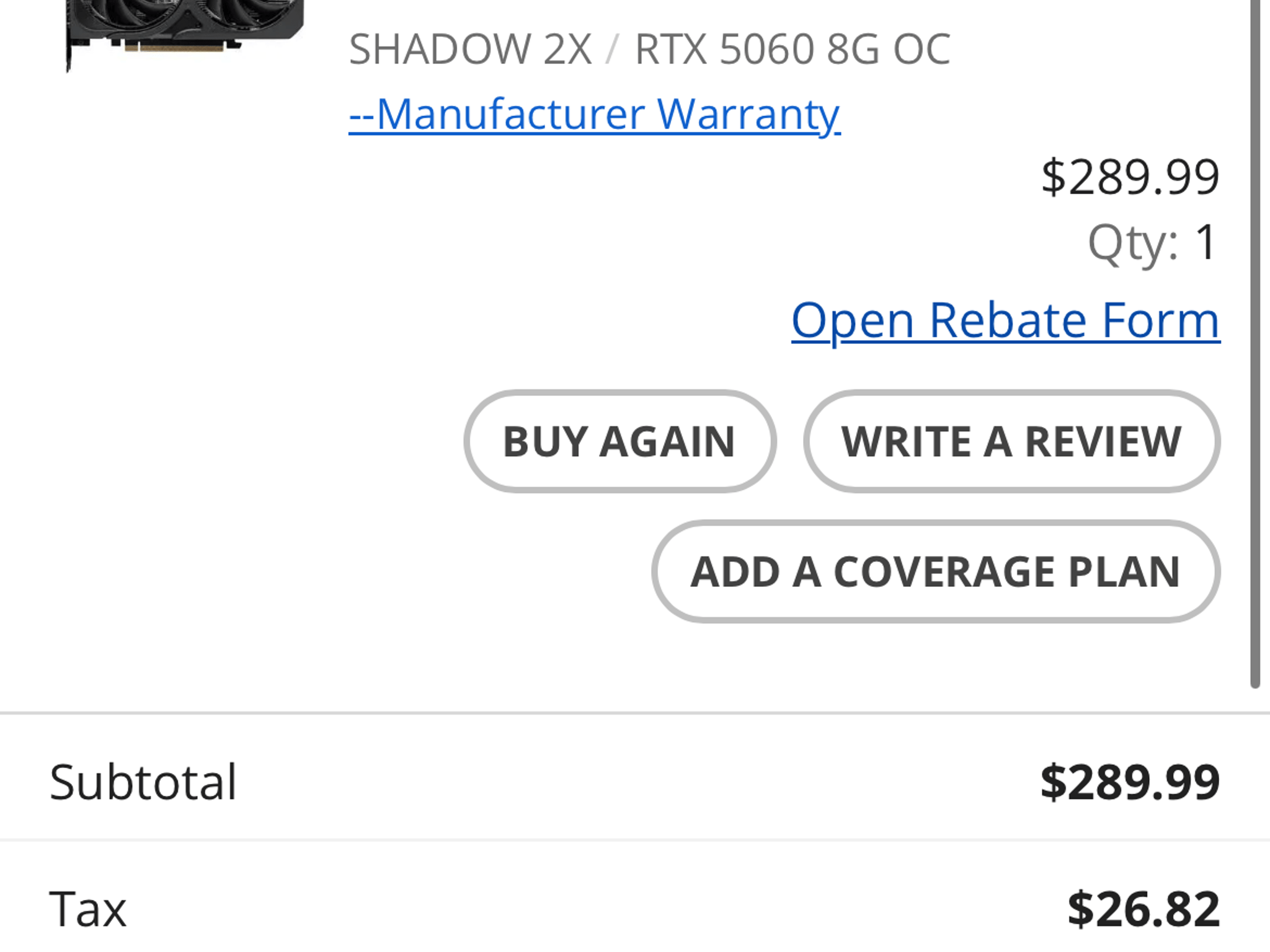 MSI RTX 5060 SHADOW 2X OC