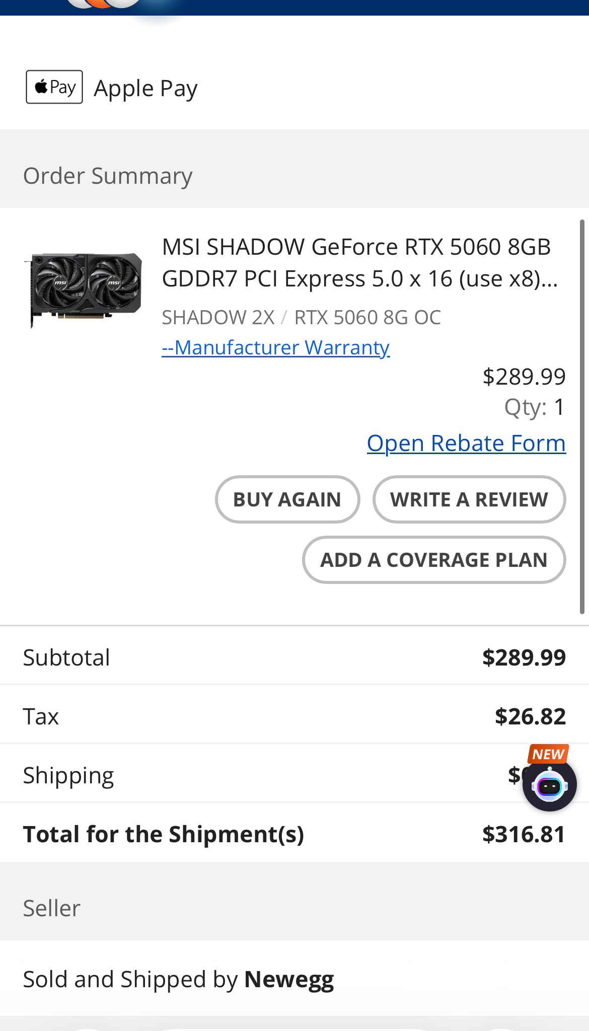 MSI RTX 5060 SHADOW 2X OC
