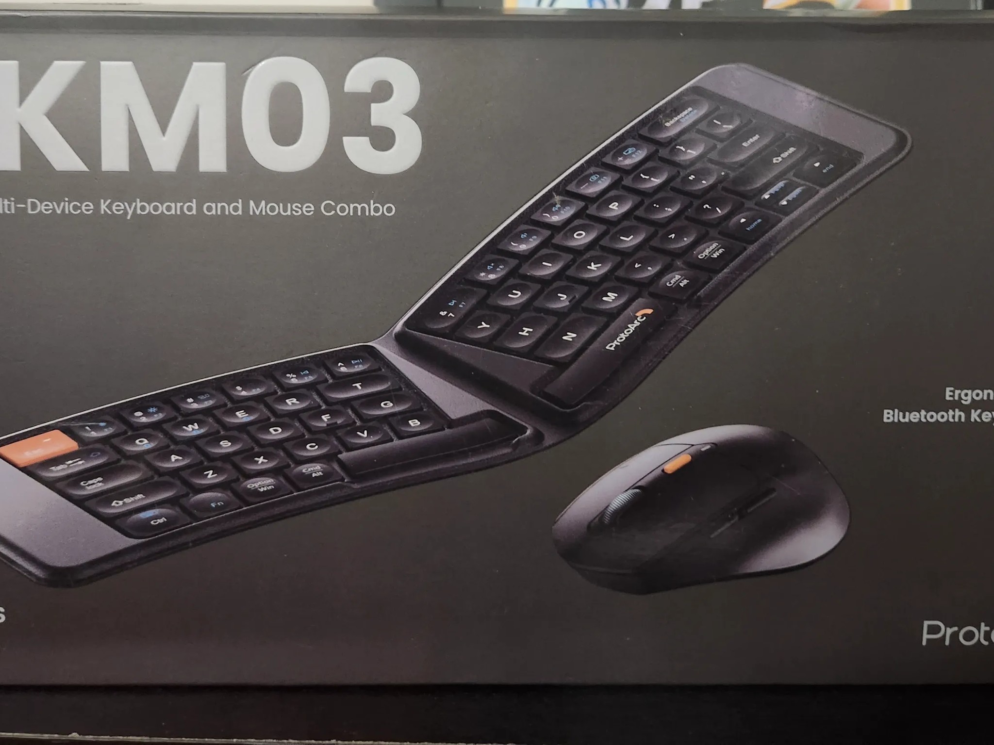 ProtoArc XKM03 Ergonomic Foldable Keyboard with Mouse, Bluetooth, Rechargeable