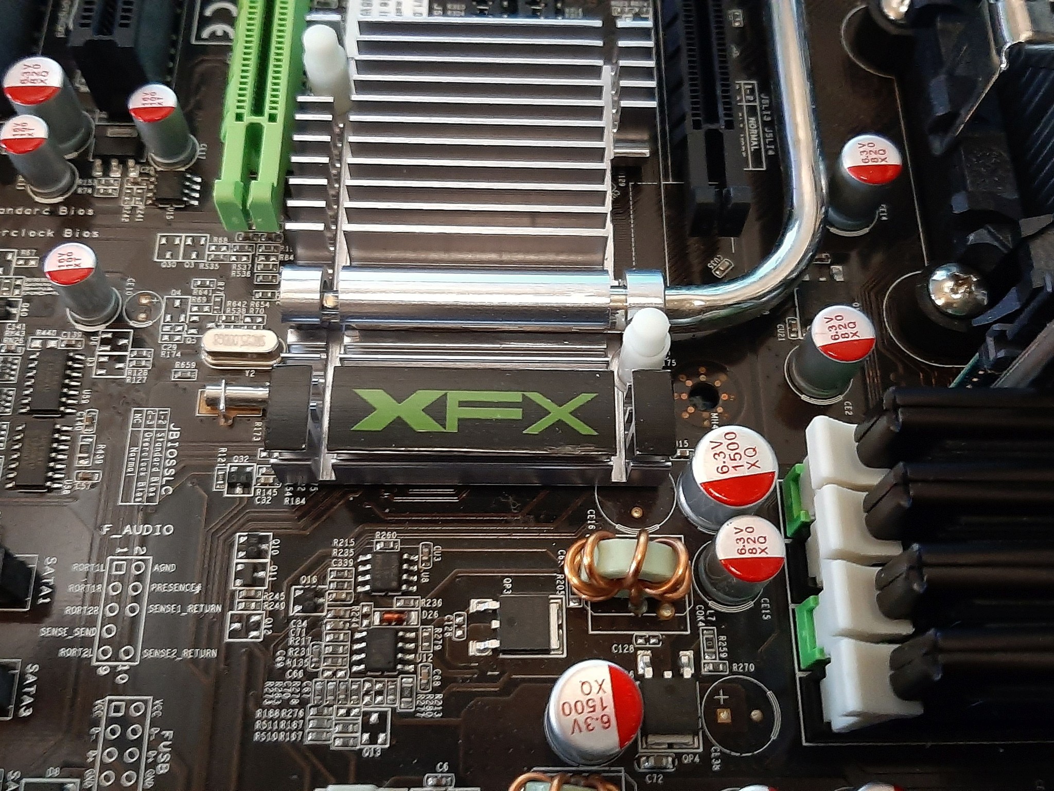 Retro XFX 750A Motherboard with CPU, RAM, Cooler, etc.