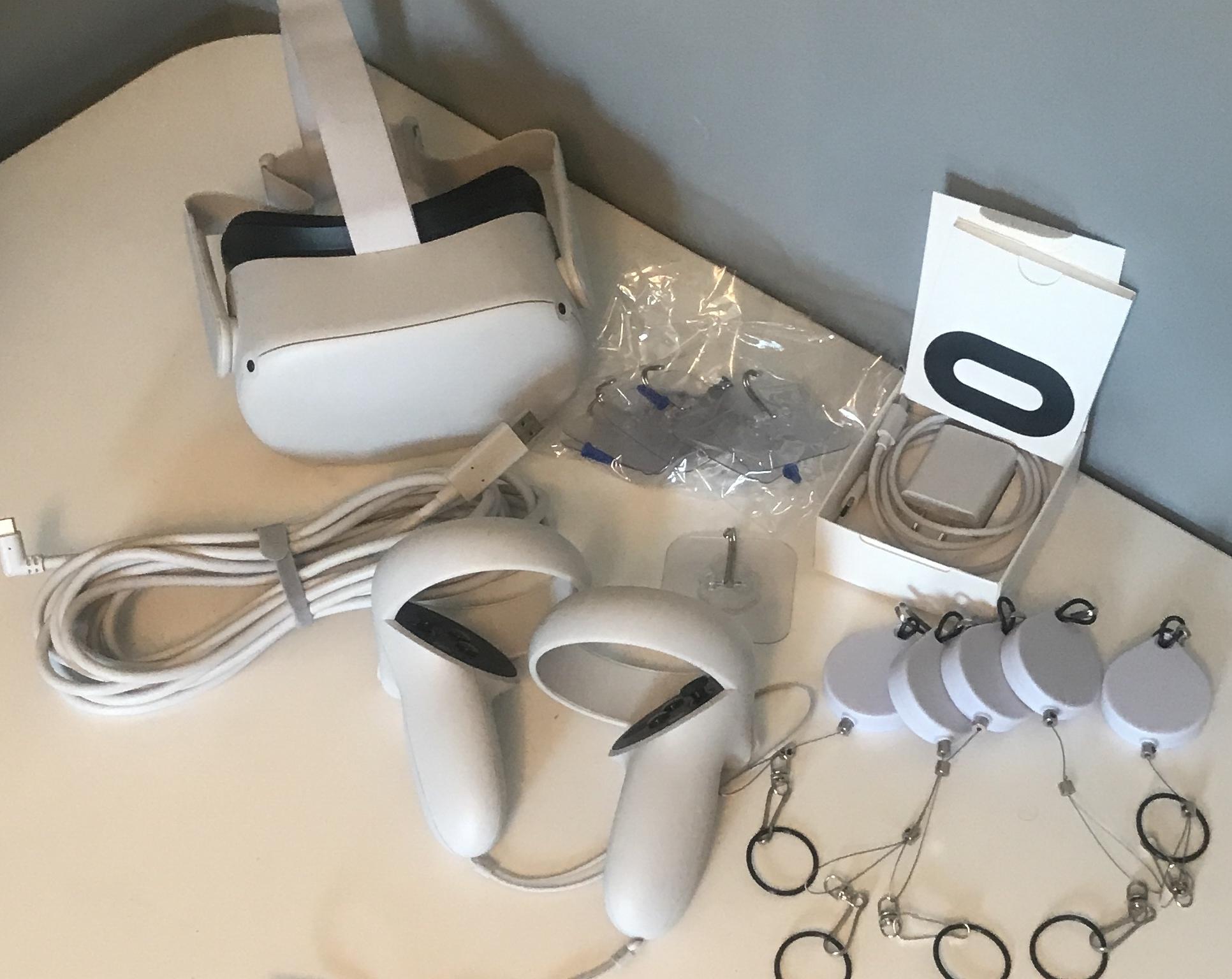 Oculus Quest 2 64GB VR +16ft Link Cable w/ mounting gear for a LIKE wireless experience in steamVR