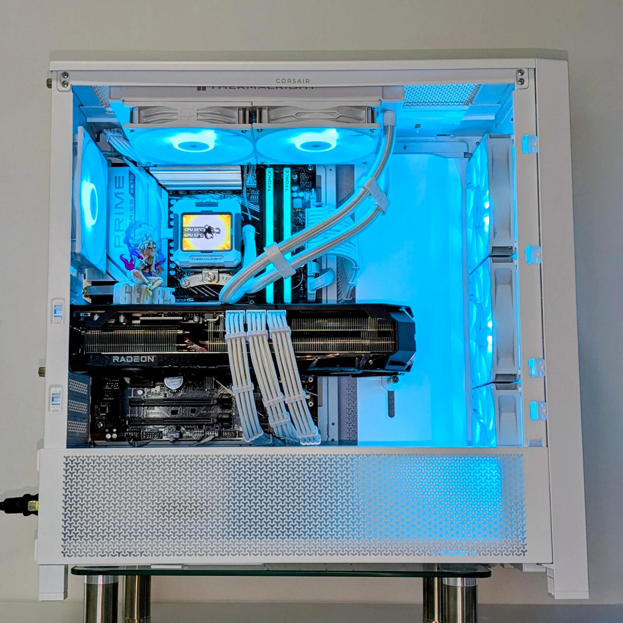 ⚪️Luffy Gear 5☀️⚪RX9700XT(Red Devil😈 edition)⚪Ryzen 7 7800X3D⚪64GB DDR5 RAM⚪2TB NVMe SSD⚪Windows 11