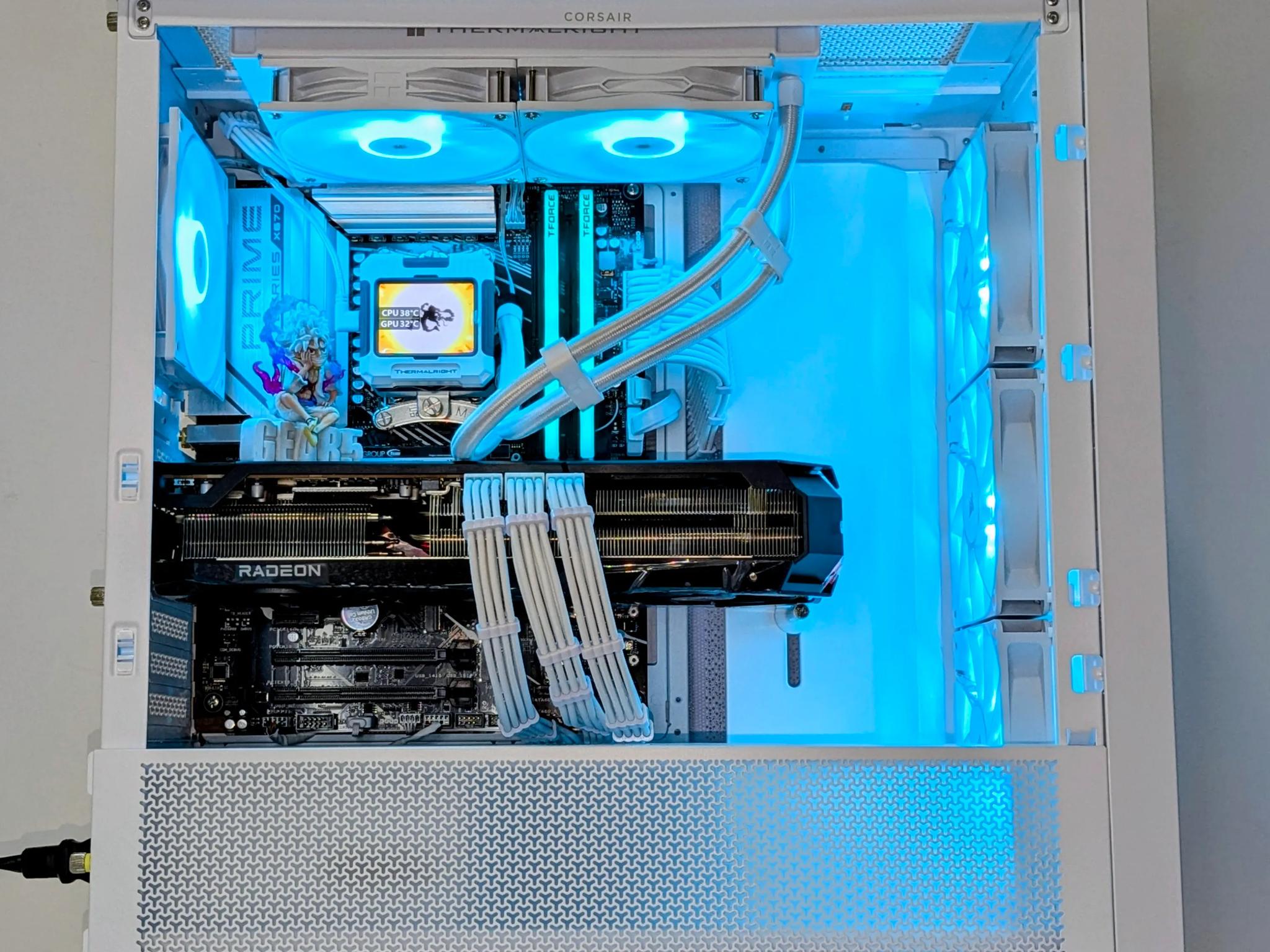 ⚪️Luffy Gear 5☀️⚪RX9700XT(Red Devil😈 edition)⚪Ryzen 7 7800X3D⚪64GB DDR5 RAM⚪2TB NVMe SSD⚪Windows 11