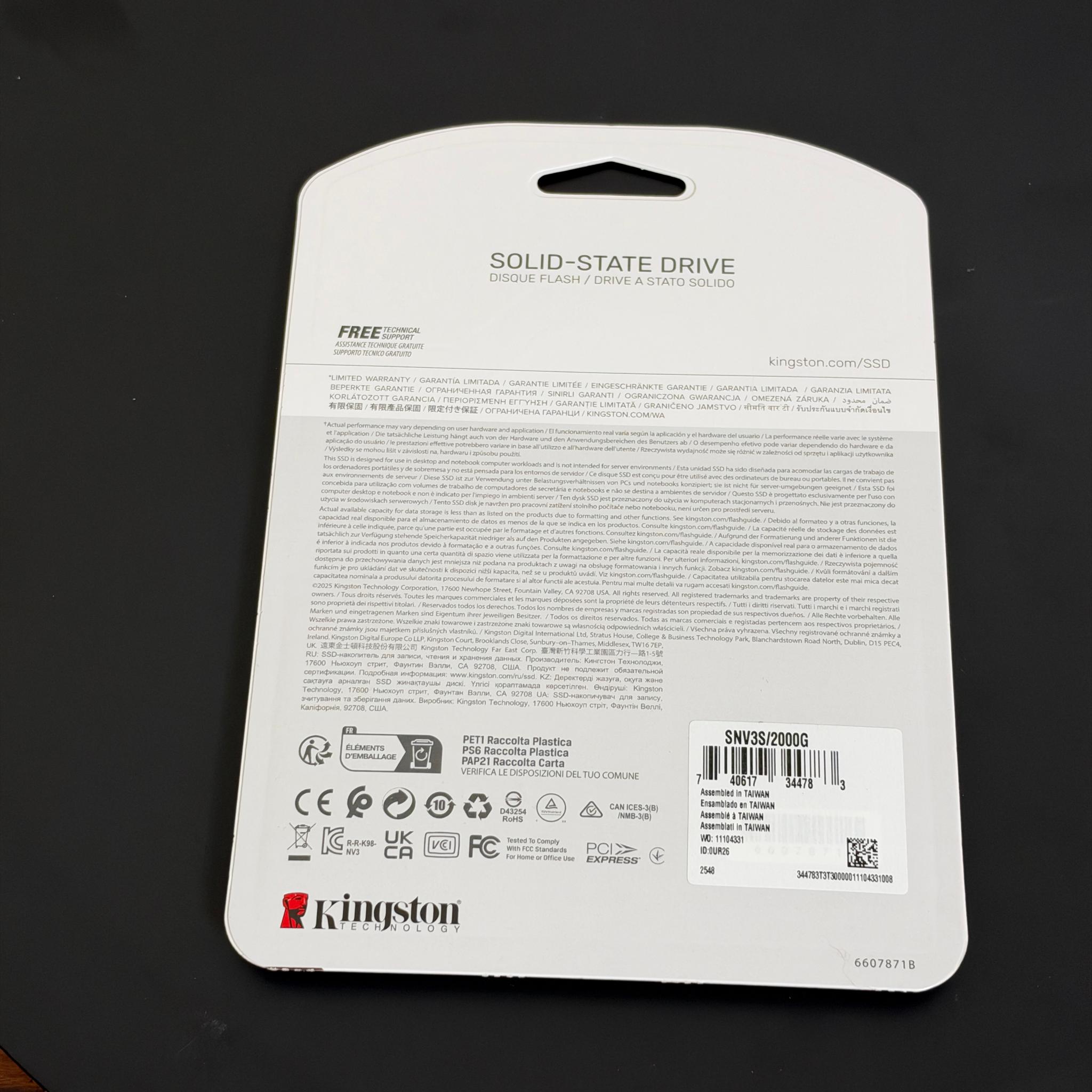 *NEW* Kingston NV3 2TB Gen 4 NVME SSD