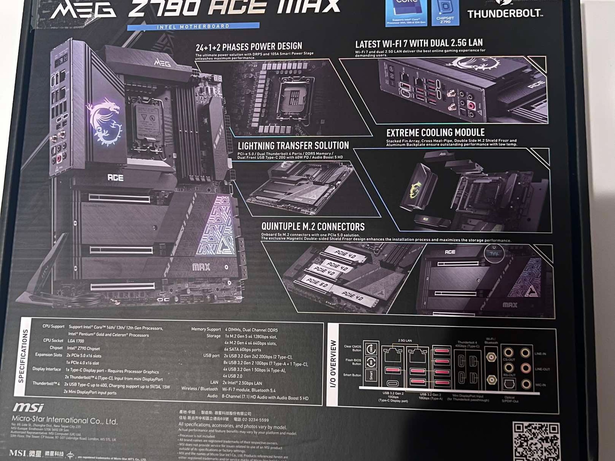 MSI MEG Z790 ACE MAX EATX Intel Gaming Motherboard LGA1700 High End Flagship Model