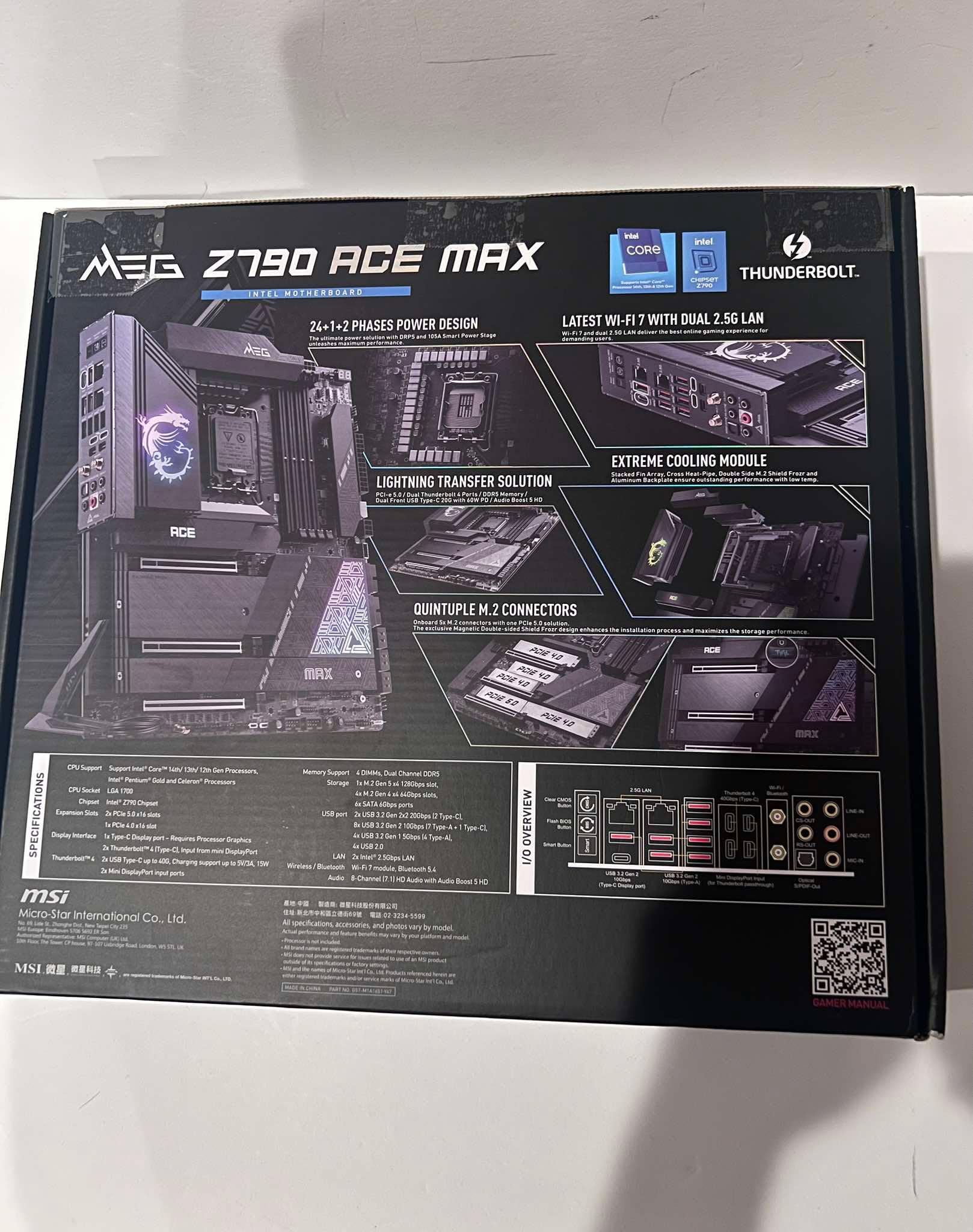MSI MEG Z790 ACE MAX EATX Intel Gaming Motherboard LGA1700 High End Flagship Model