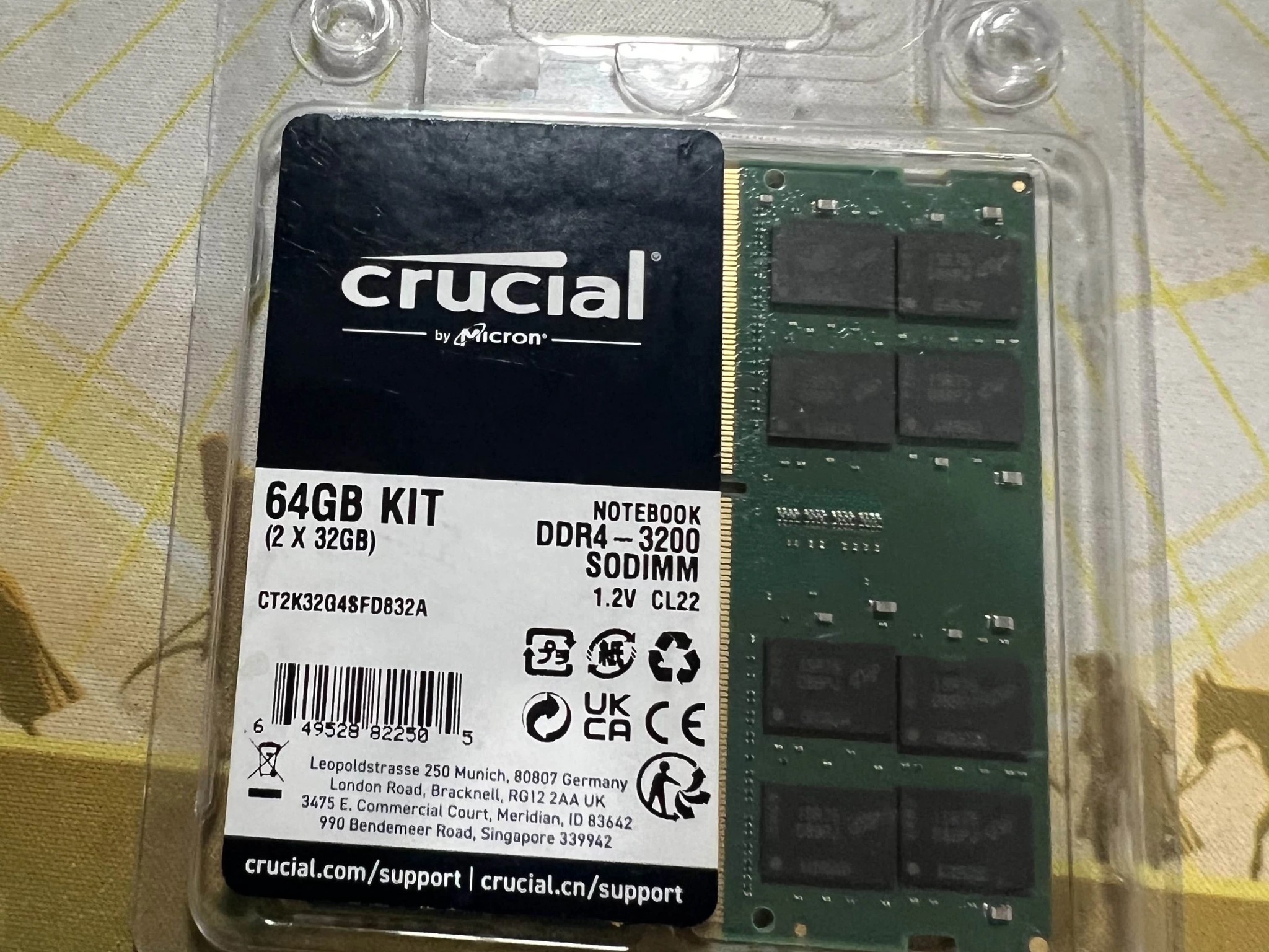 32GB SODIMM Crucial RAM kit-(LAPTOP UPGRADE)