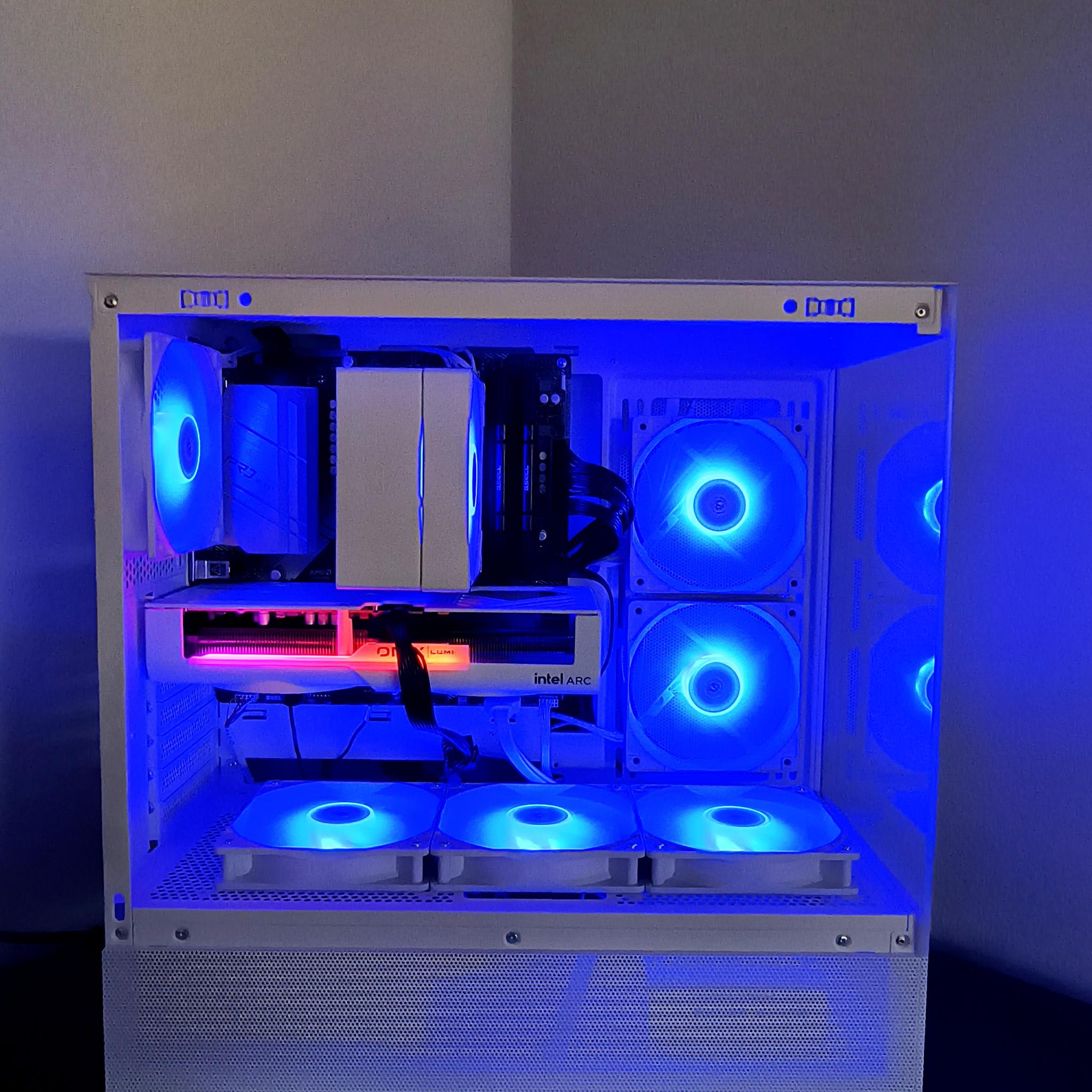 🎖️Honor🎖️ New White RGB Gaming PC, Intel B580+AMD Ryzen 5 5500=High Preformance and Value