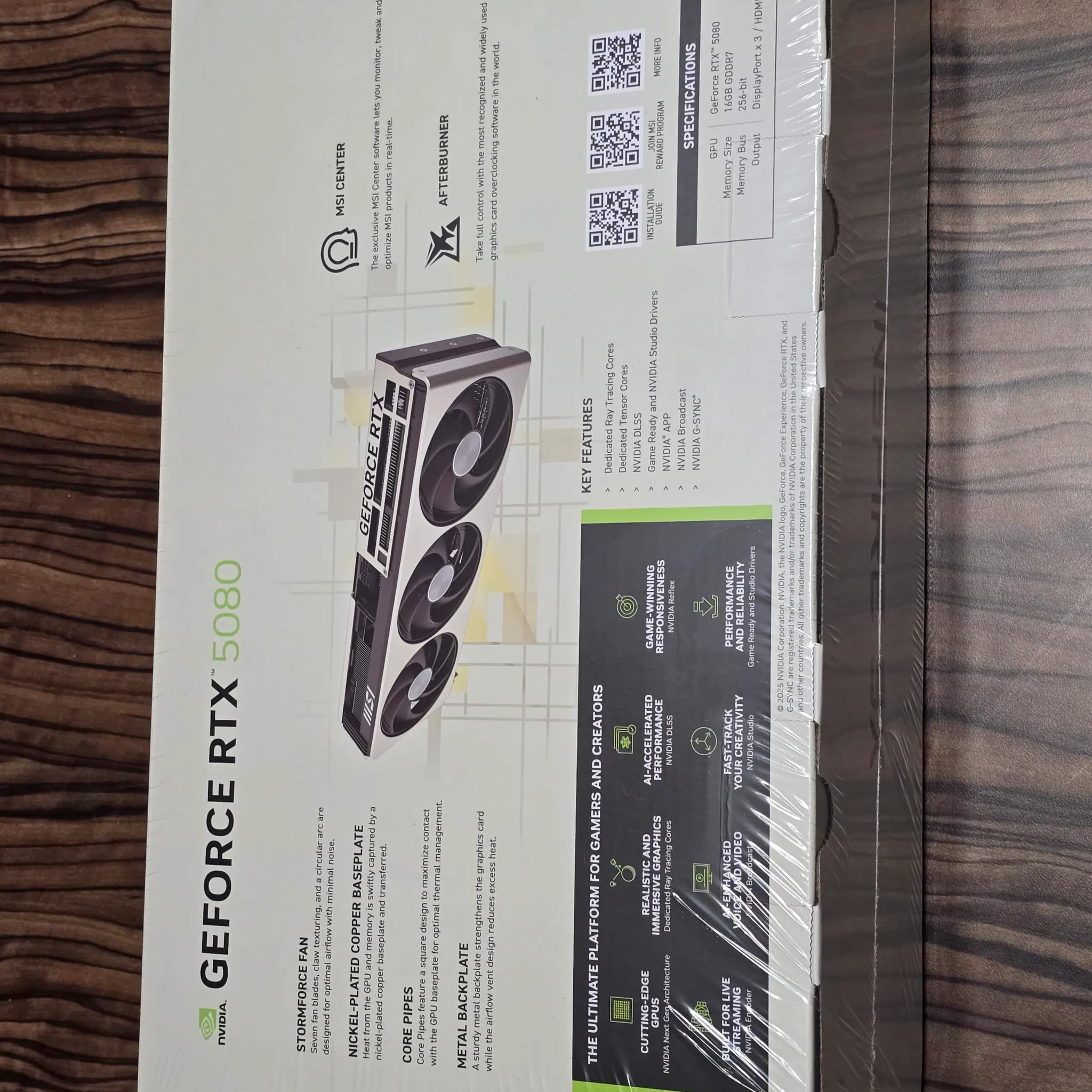 MSI Geforce NVIDIA RTX 5080 INSPIRE 3X OC 16GB Graphics Card USA Ship