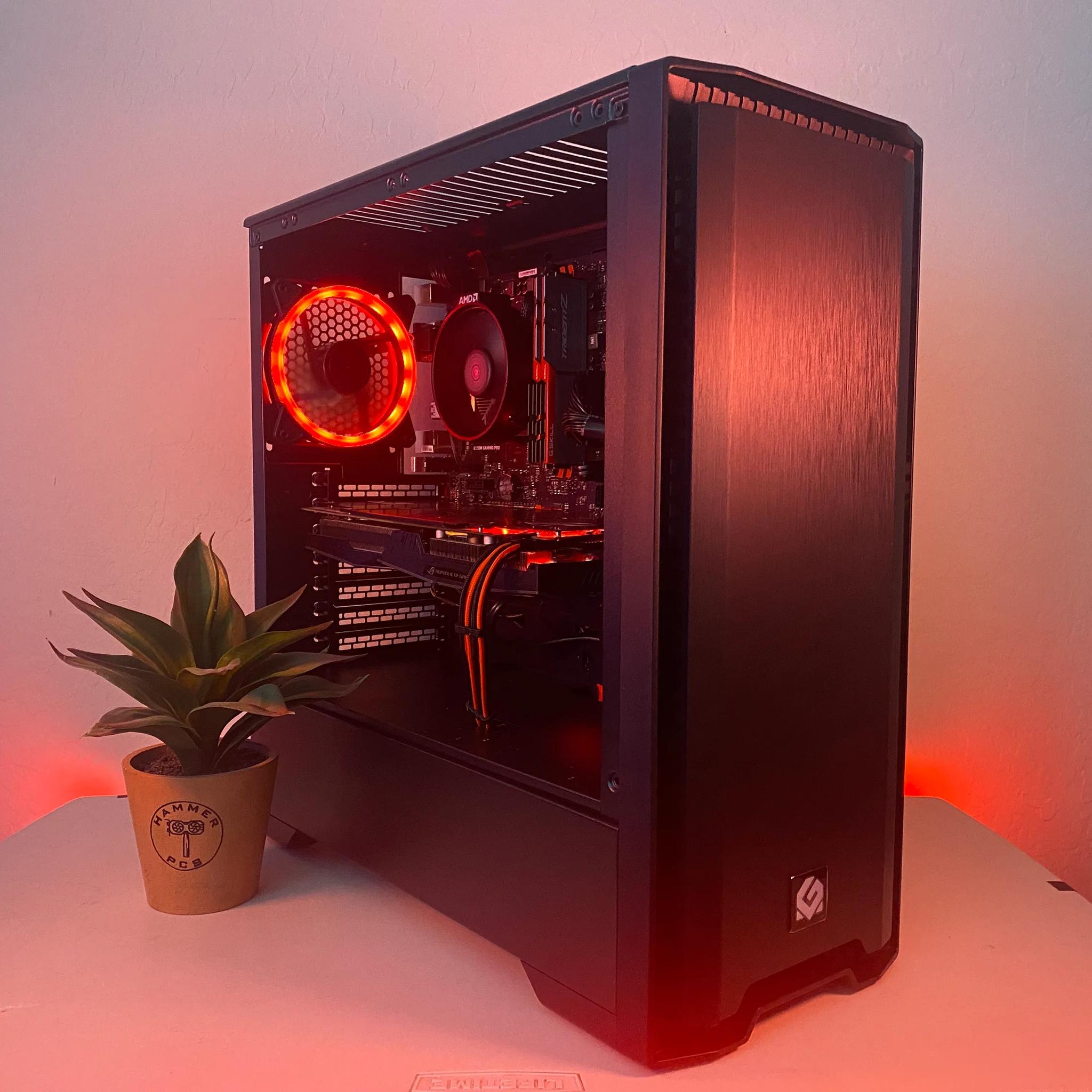 🔴 Black/Red Gaming PC 🔴| Windows 11, AMD Ryzen | Fortnite, Valorant, Rainbow 6, Minecraft, more!