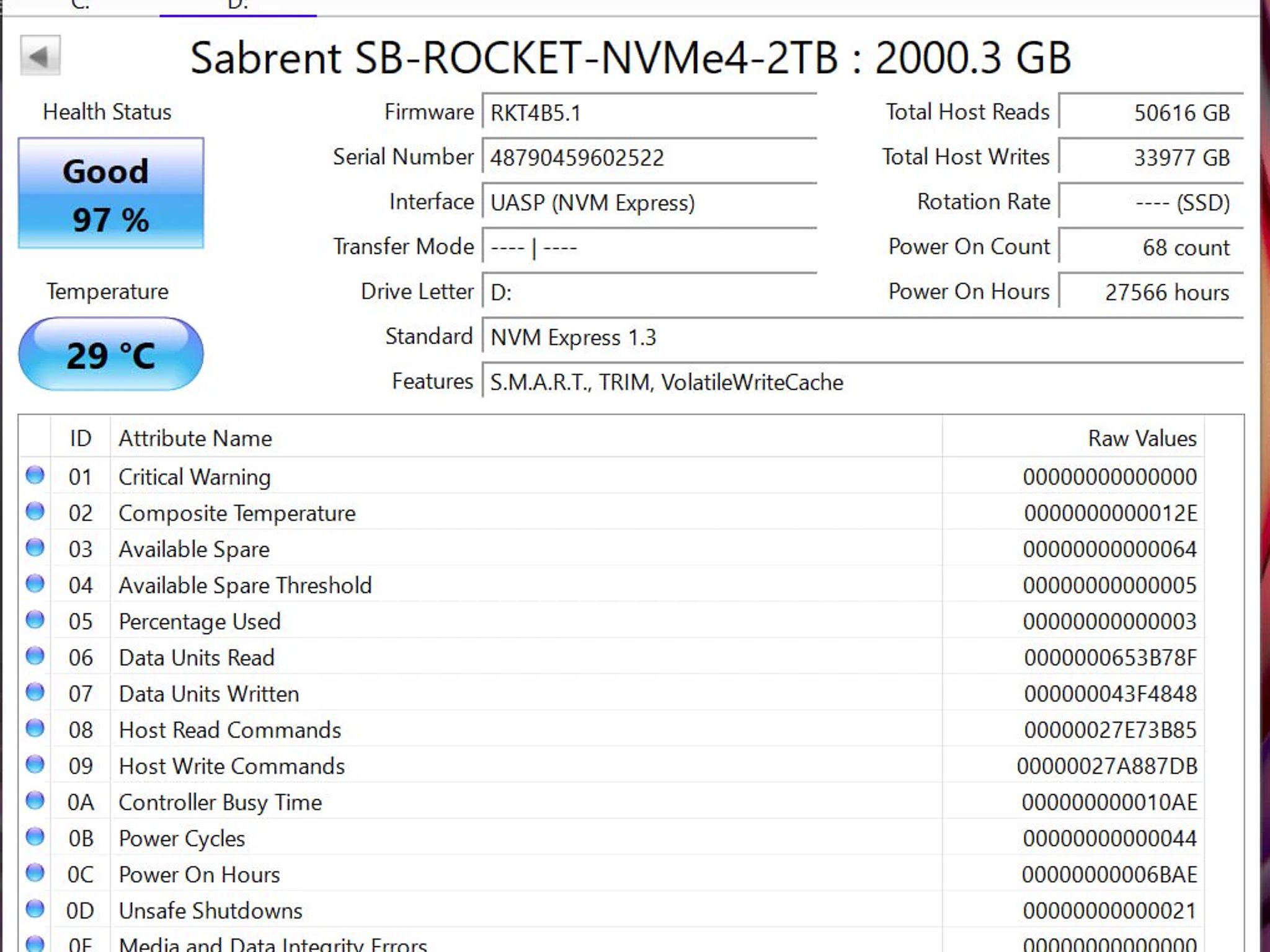 Sabrent Rocket NVMe 4.0 2TB SSD