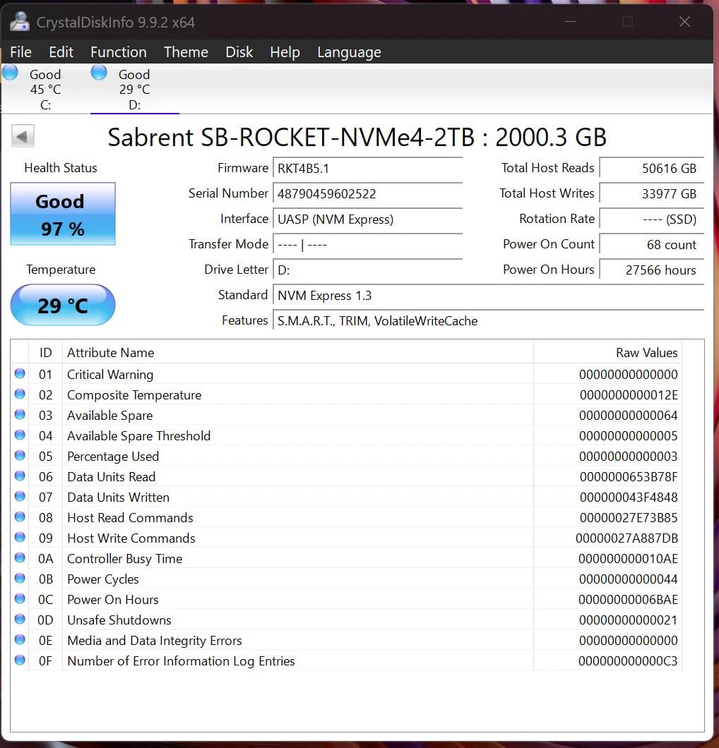 Sabrent Rocket NVMe 4.0 2TB SSD