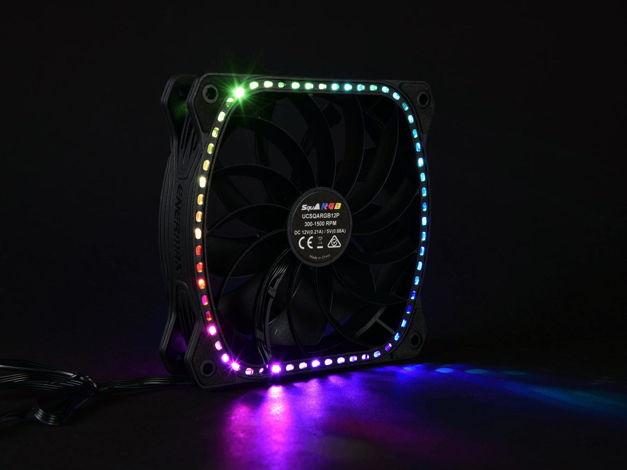 Enermax SquA RGB aRGB 120MM PWM Fan - Black (3-Pack)