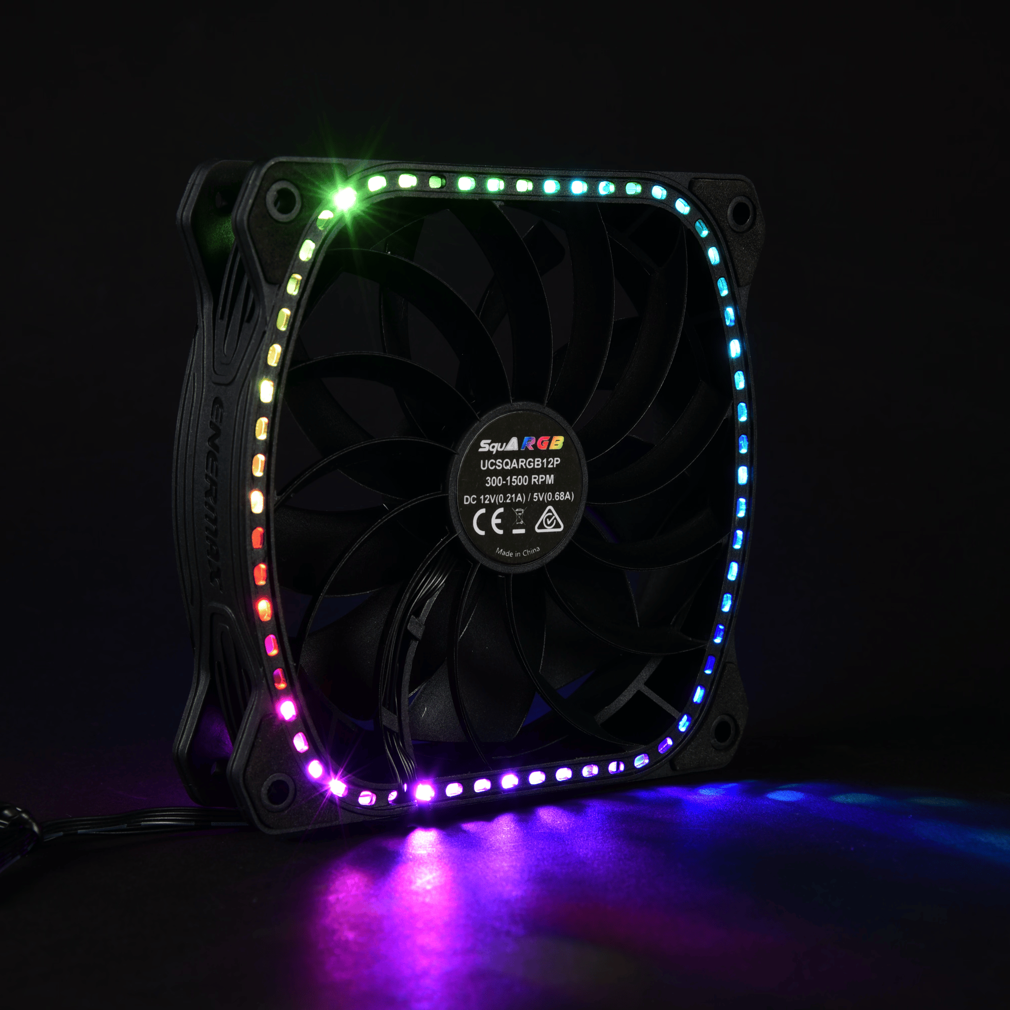 Enermax SquA RGB aRGB 120MM PWM Fan - Black (3-Pack)