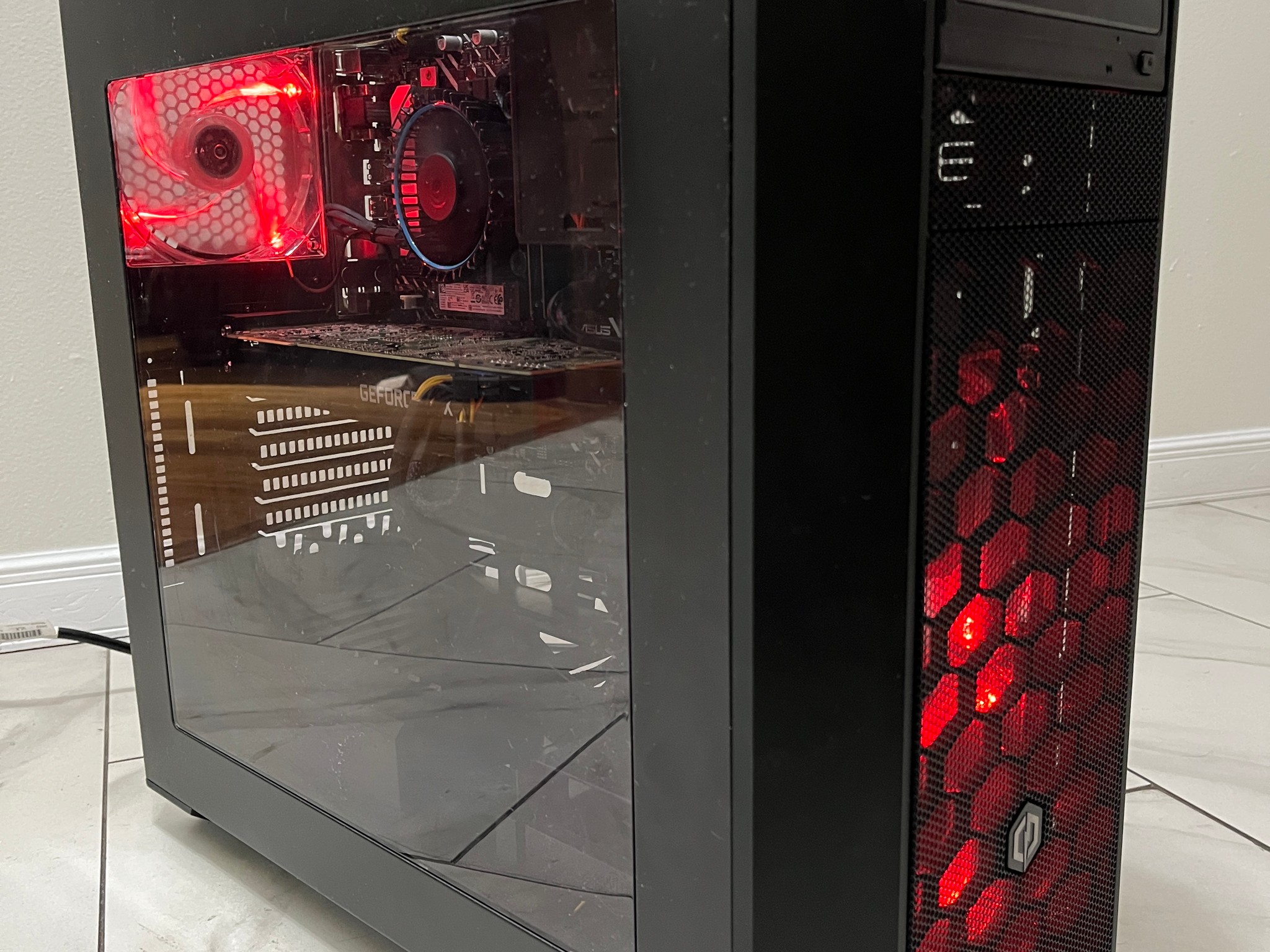 NVIDIA RTX 2080, Intel Core i3-12100, 16GB RAM, 512GB SSD - Gaming PC w/ Wi-Fi & BT *Missing R Panel