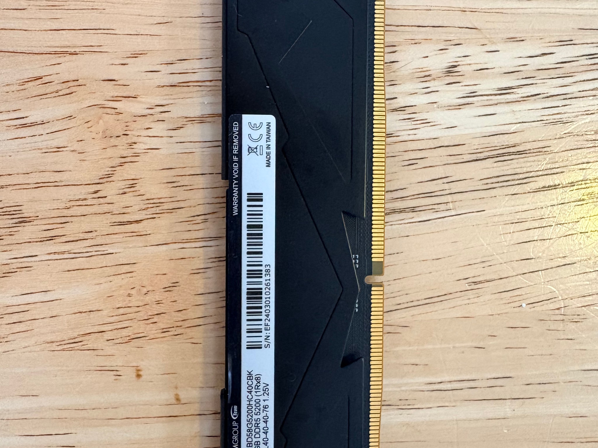 TeamGroup T-Force Vulcan 16GB (2x8GB) RAM DDR5 5200MHz FLBD58G6000HC38ABK