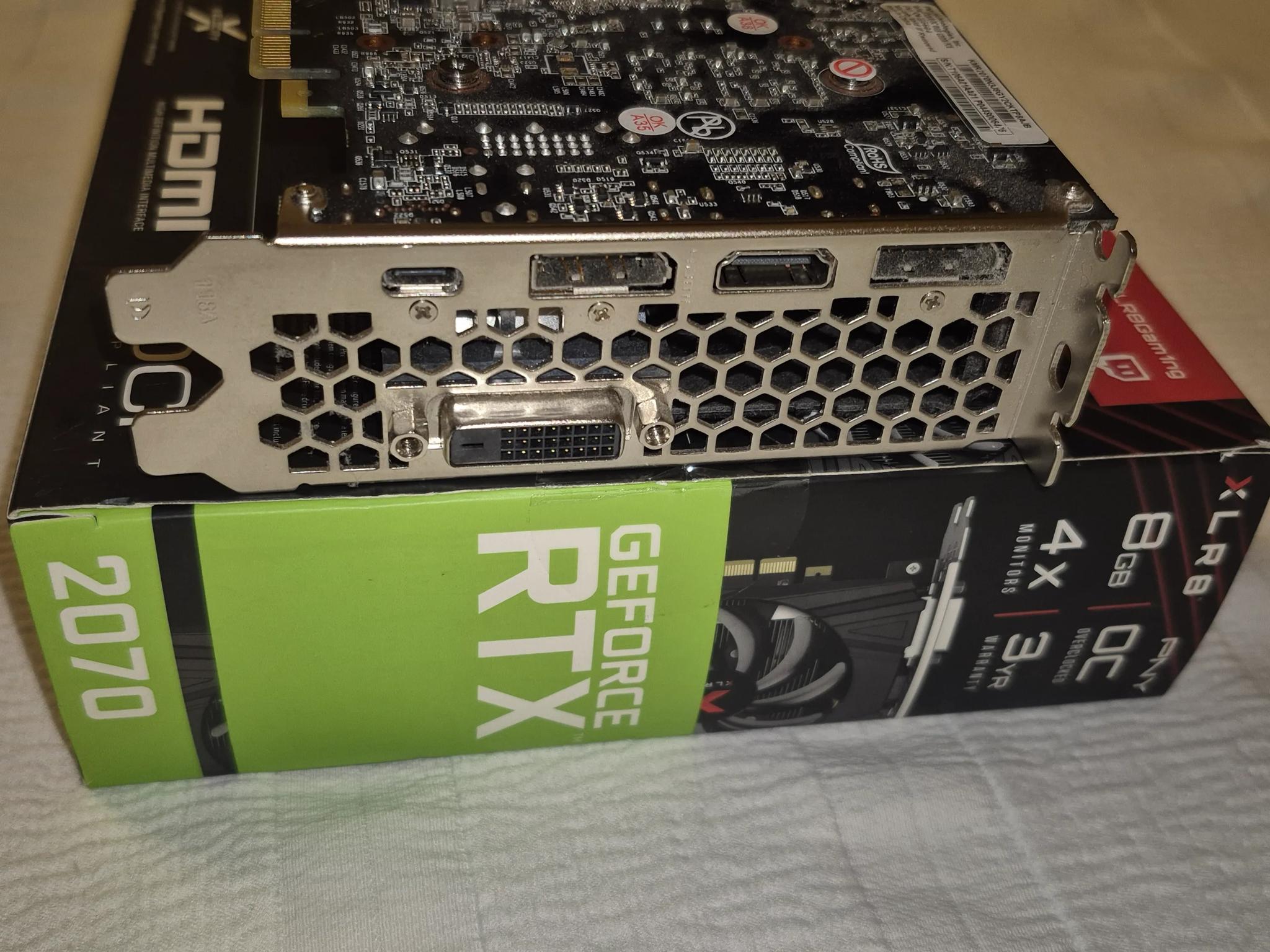 Nvidia RTX 2070 OC 8GB DDR6 GPU (Retail PNY GEFORCE RTX2070 XLR8 GAMING OC VCG20708DFP)