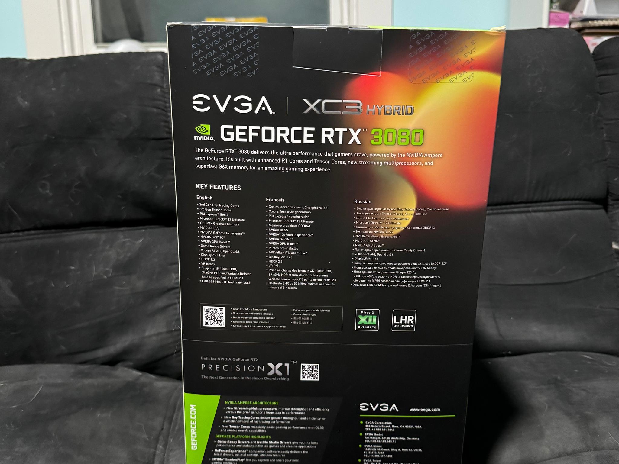 EVGA (12G-P5-4868-KL) GeForce RTX 3080 12GB GDDR6 XC6 ULTRA Hybrid Graphics Card