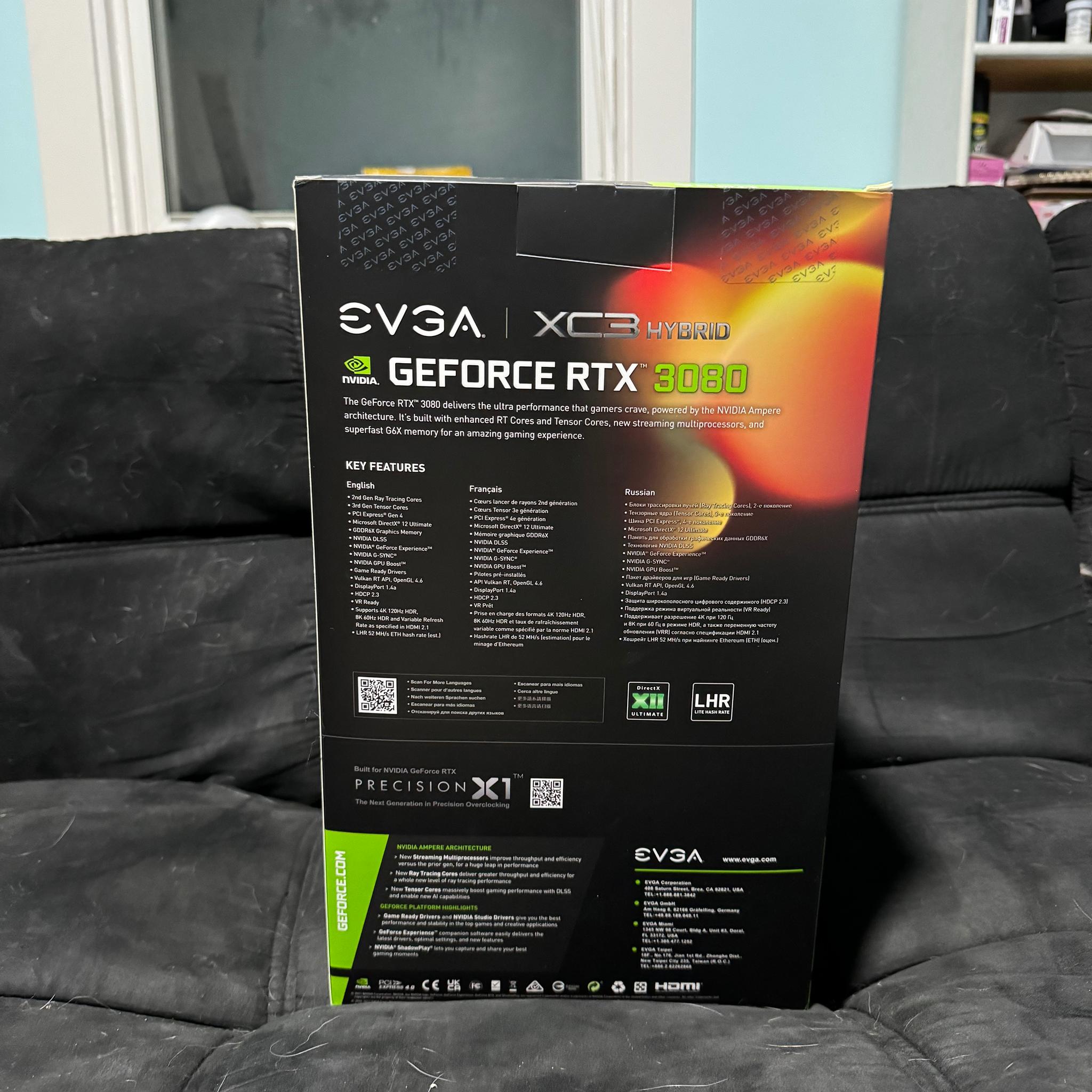 EVGA (12G-P5-4868-KL) GeForce RTX 3080 12GB GDDR6 XC6 ULTRA Hybrid Graphics Card
