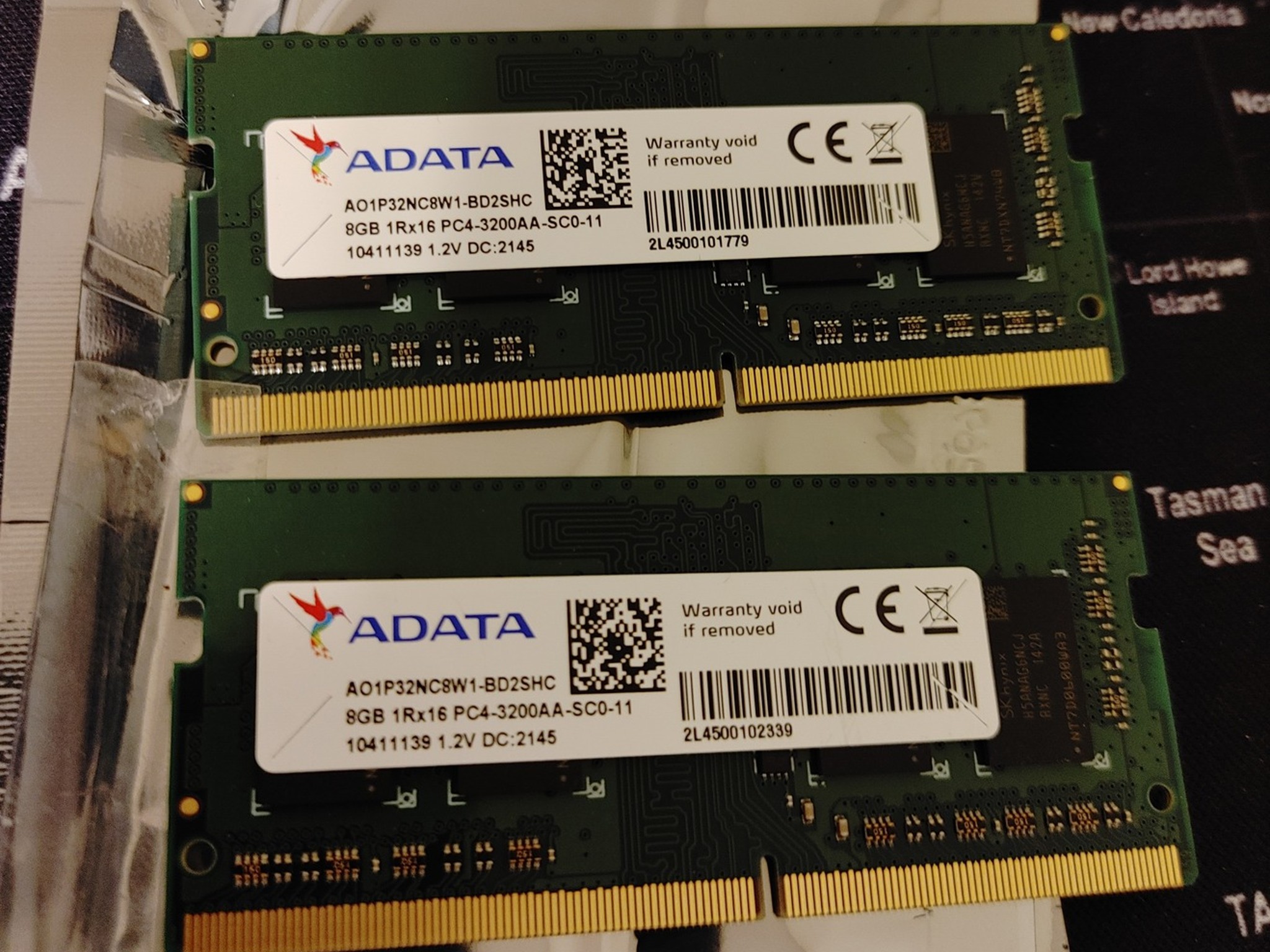 16gb (2x8gb) AData/SK Hynix DDR4 3200mhz Sodimm memory for Laptops
