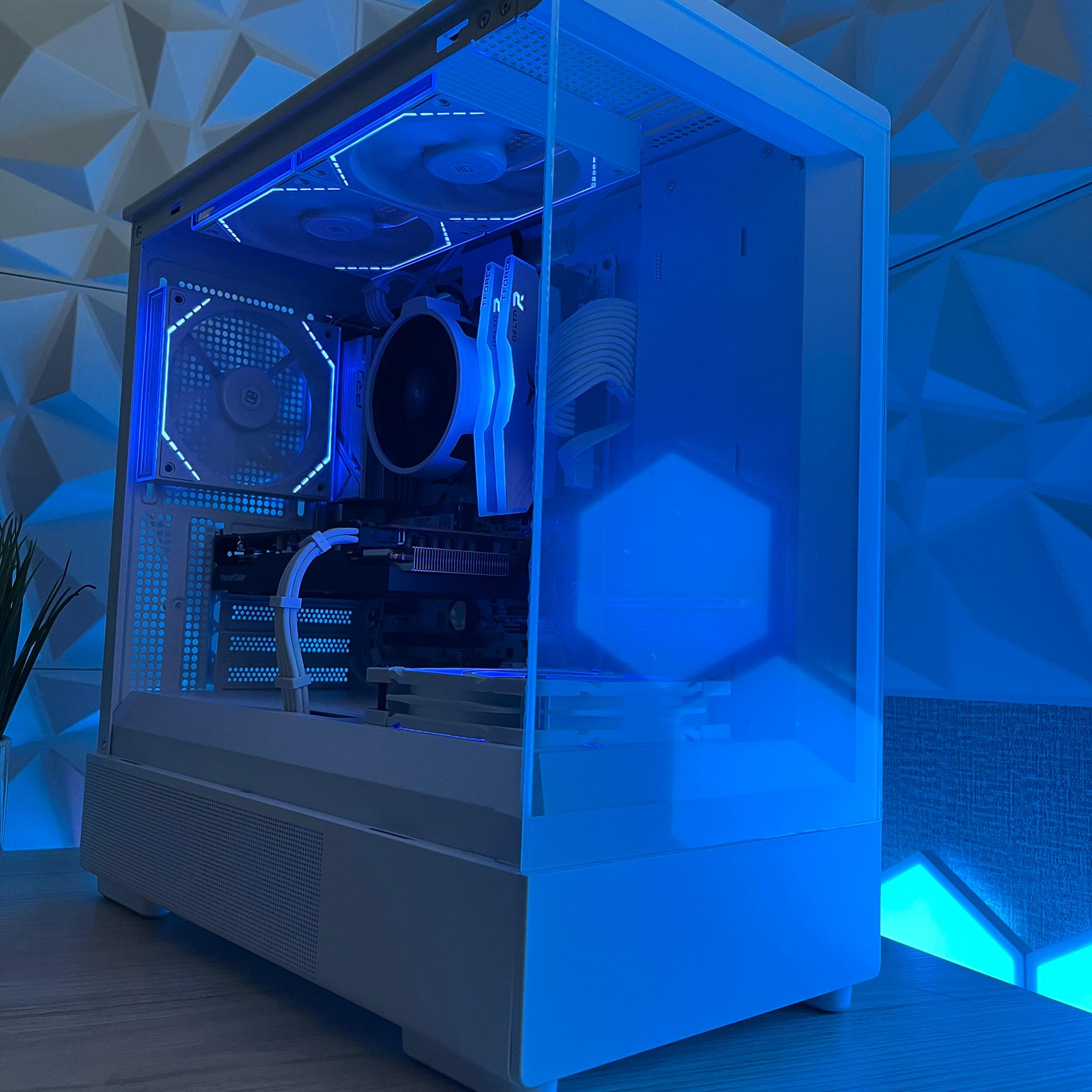 CUSTOM WHITE PC | RYZEN 5 5500 | RX 6600XT | RAM DDR4 16GB | WIN 11 PRO | PURE PERFORMANCE