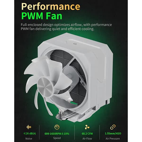 upHere White Single Fan CPU Cooler