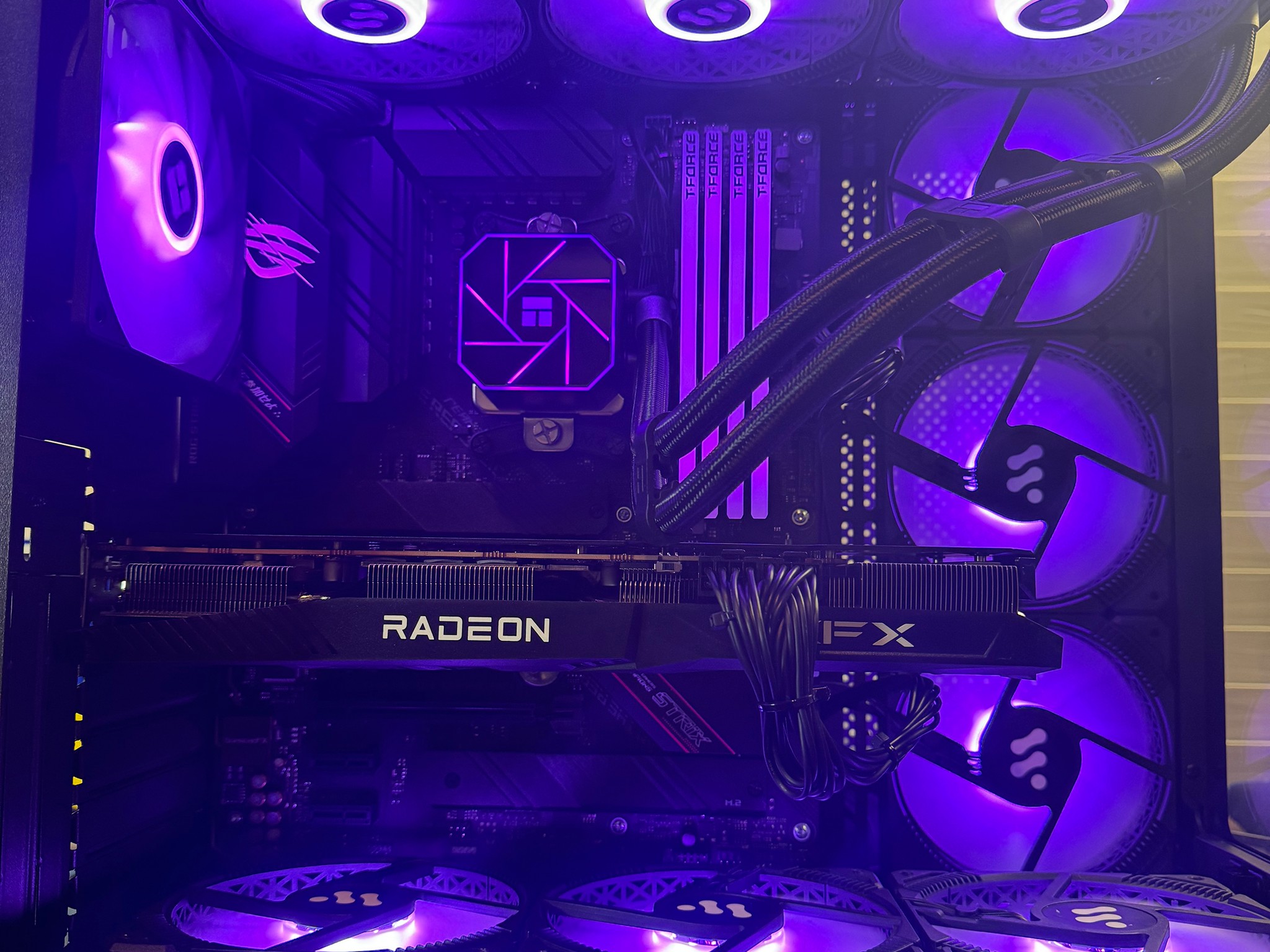 Custom 1440P Gaming PC 10 ARGB Case Fans 32Gb RAM 1Tb M.2 SSD RX 6700XT