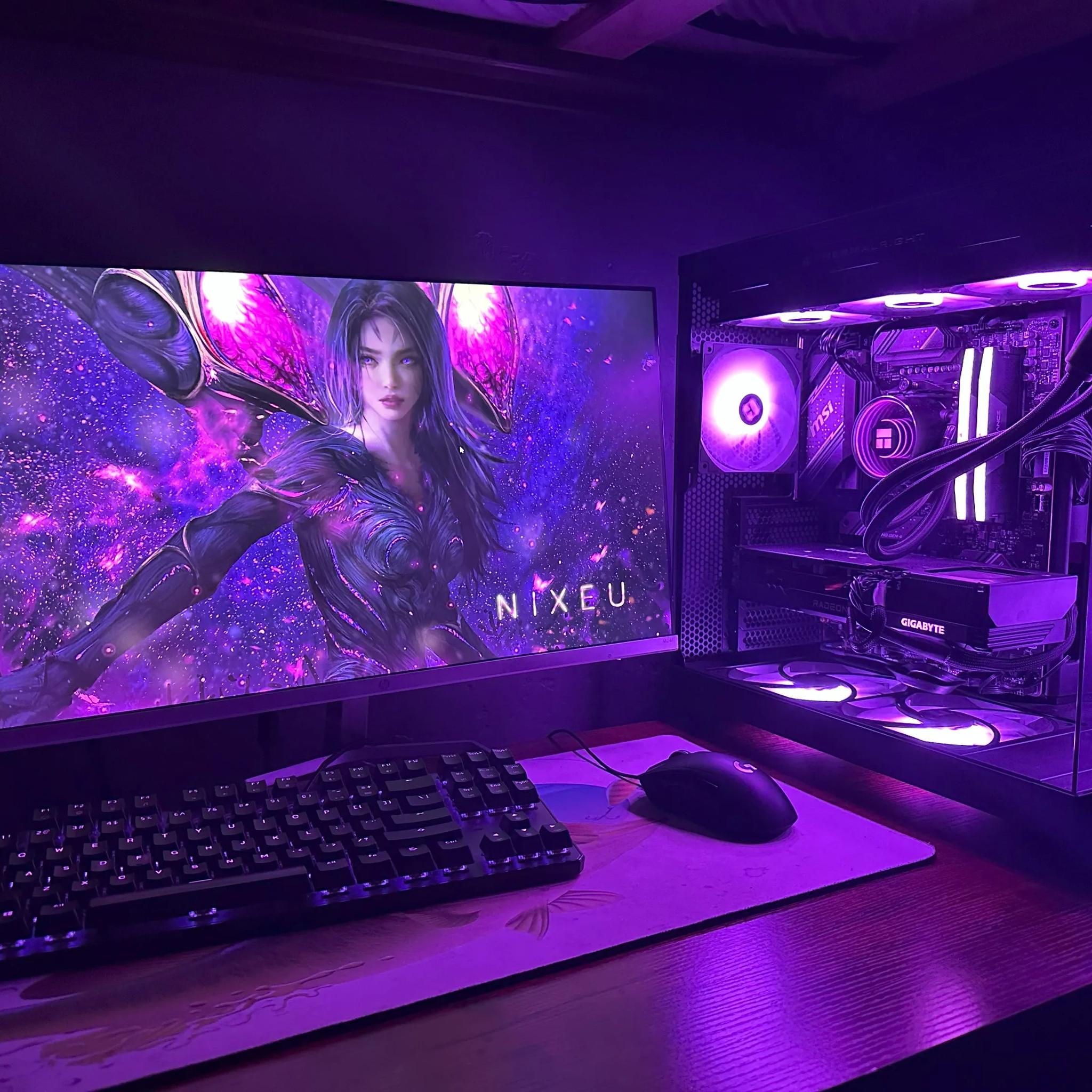 ON SALE! Sleek Black Fishtank RGB Gaming PC – GPU : 7600XT CPU : 7700