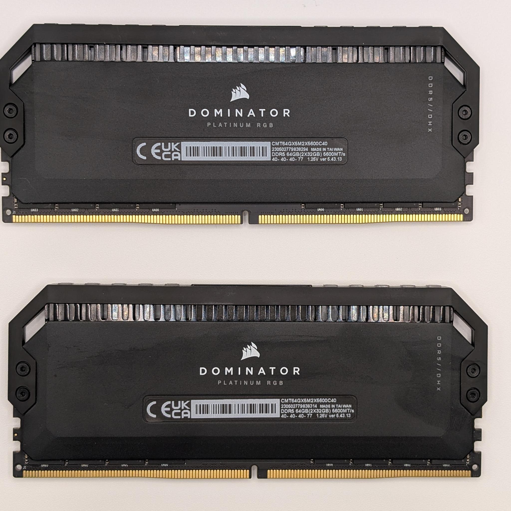 Corsair Dominator Platinum RGB 64GB (2x32GB) DDR5 DRAM 5600MT/s Memory Kit