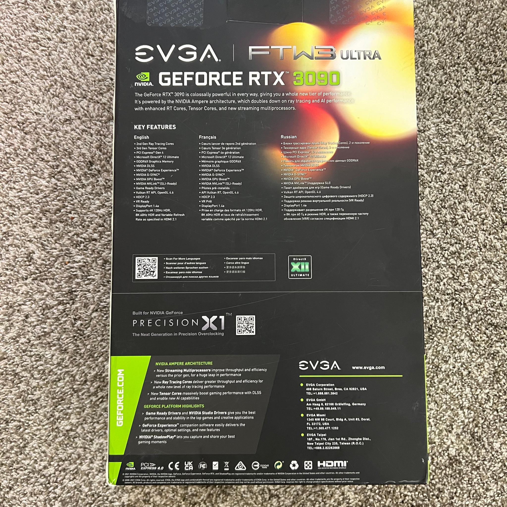 EVGA GeForce RTX 3090 FTW3 ULTRA 24GB GDDR6X Graphics Card