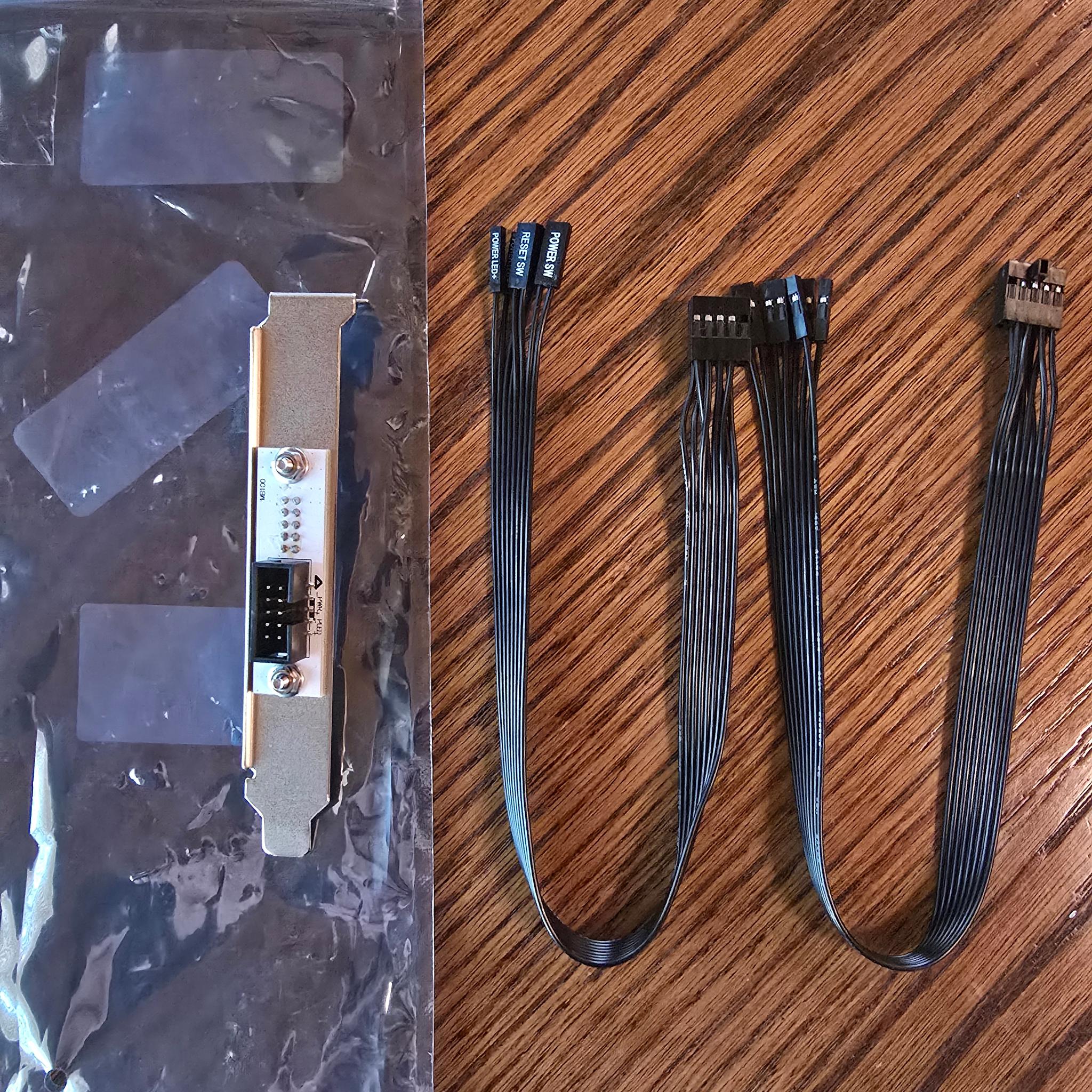 PC Power Switch Extension Cable PCIe Bracket (11.8 inch), 9-Pin Front Panel Header Adapter  *Extras*