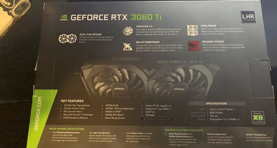 Free Shipping || MSI Ventus 3060 Ti Dual Fan OC edition