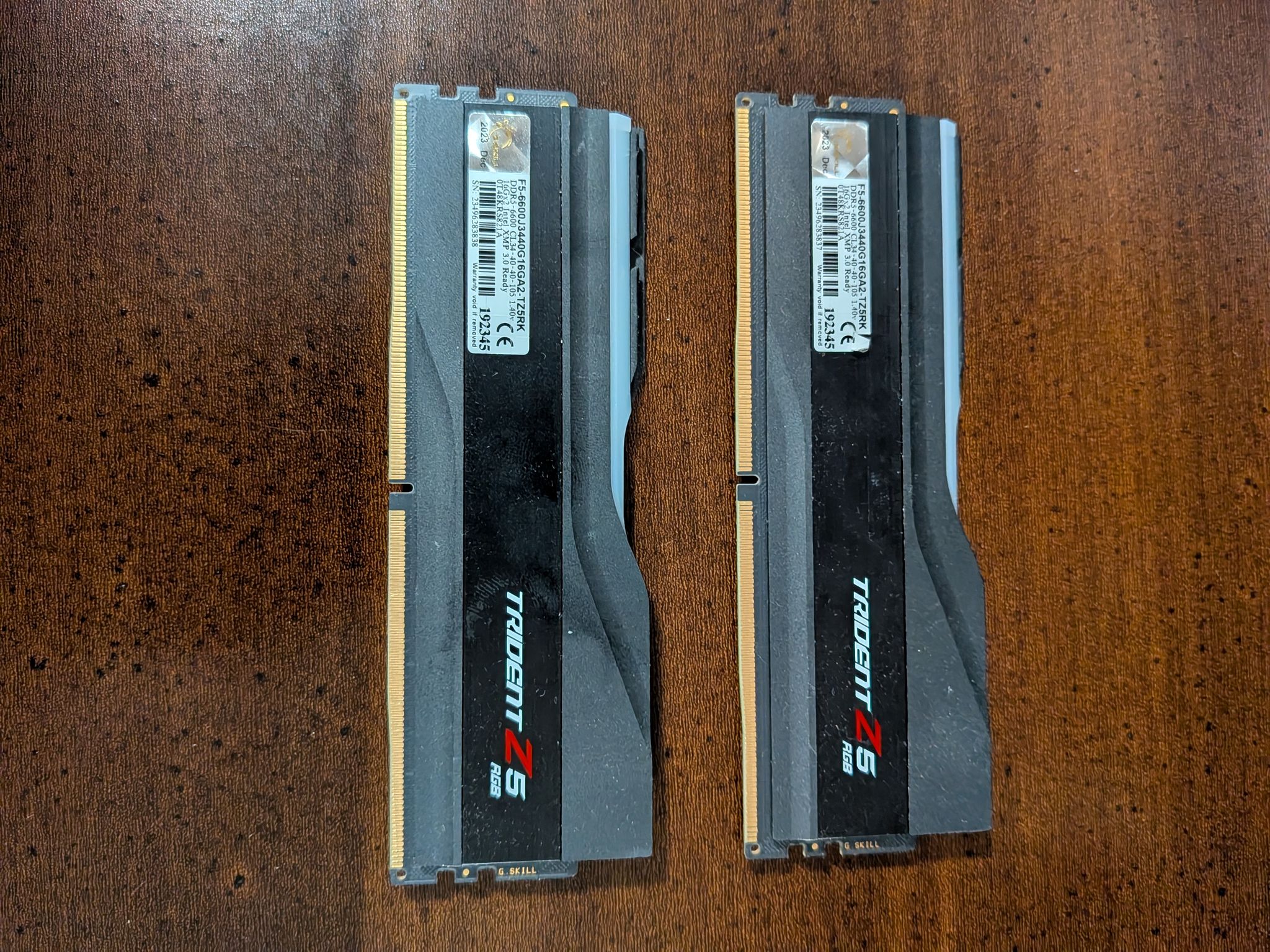 G.SKILL Trident Z5 RGB Series (Intel XMP 3.0) DDR5 RAM 32GB (2x16GB) 6600MT/s CL34