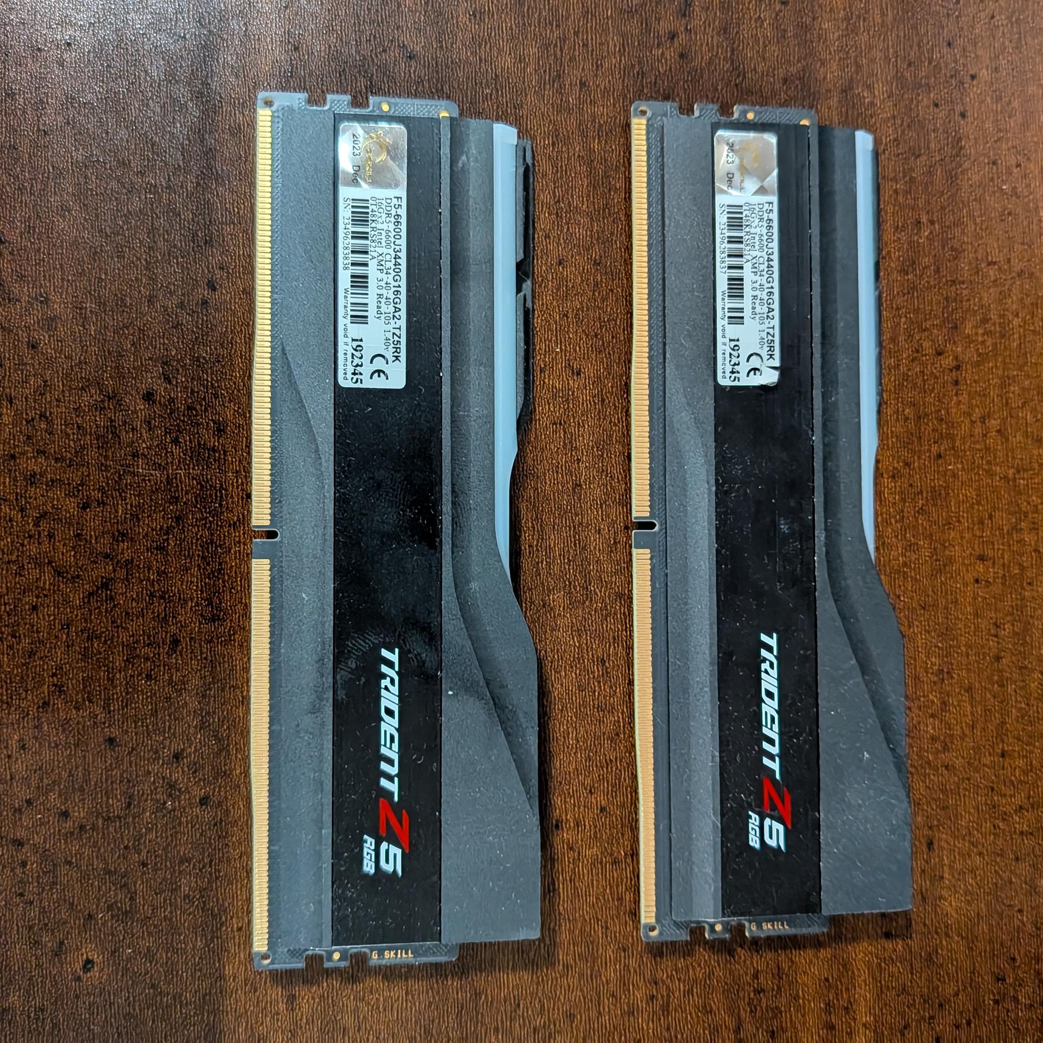 G.SKILL Trident Z5 RGB Series (Intel XMP 3.0) DDR5 RAM 32GB (2x16GB) 6600MT/s CL34