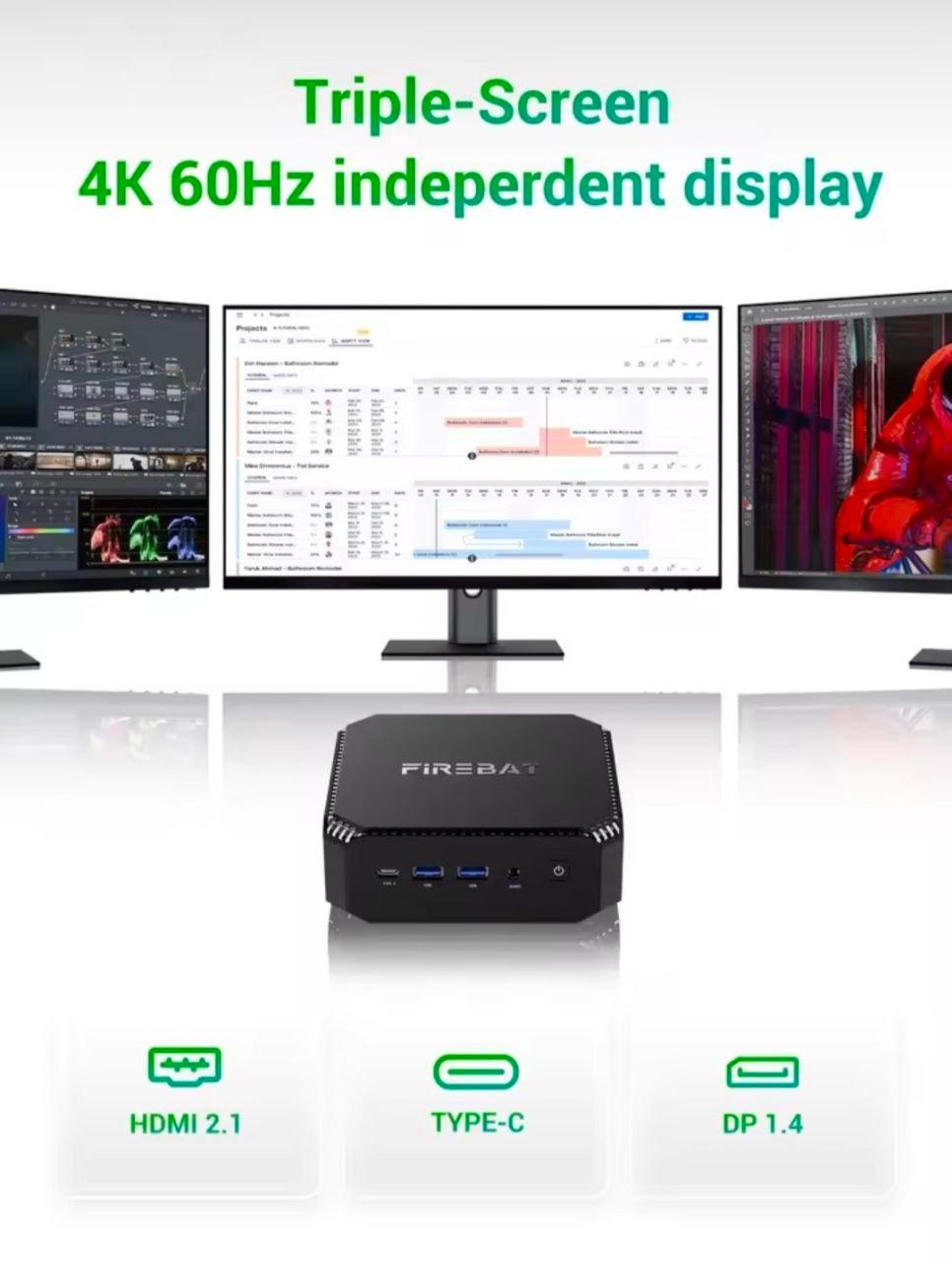 🔷 Firebat A6 Mini PC | AMD Ryzen 7 7735HS | 16 GB LPDDR5 | 512 GB SSD