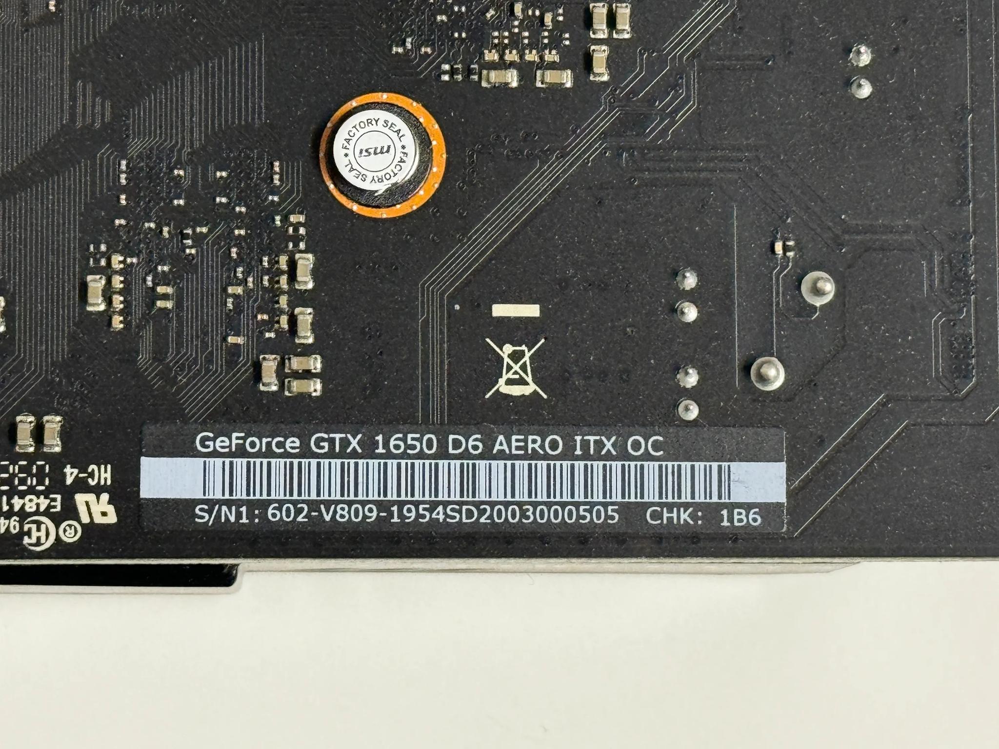 MSI GTX 1650 D6 AERO ITX OC GeForce Graphics Card 4GB GDDR6
