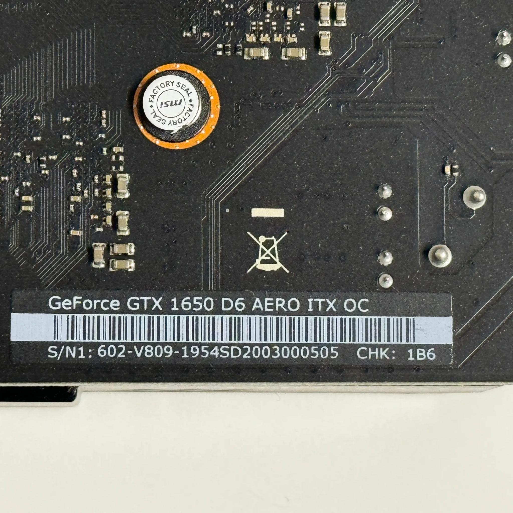 MSI GTX 1650 D6 AERO ITX OC GeForce Graphics Card 4GB GDDR6