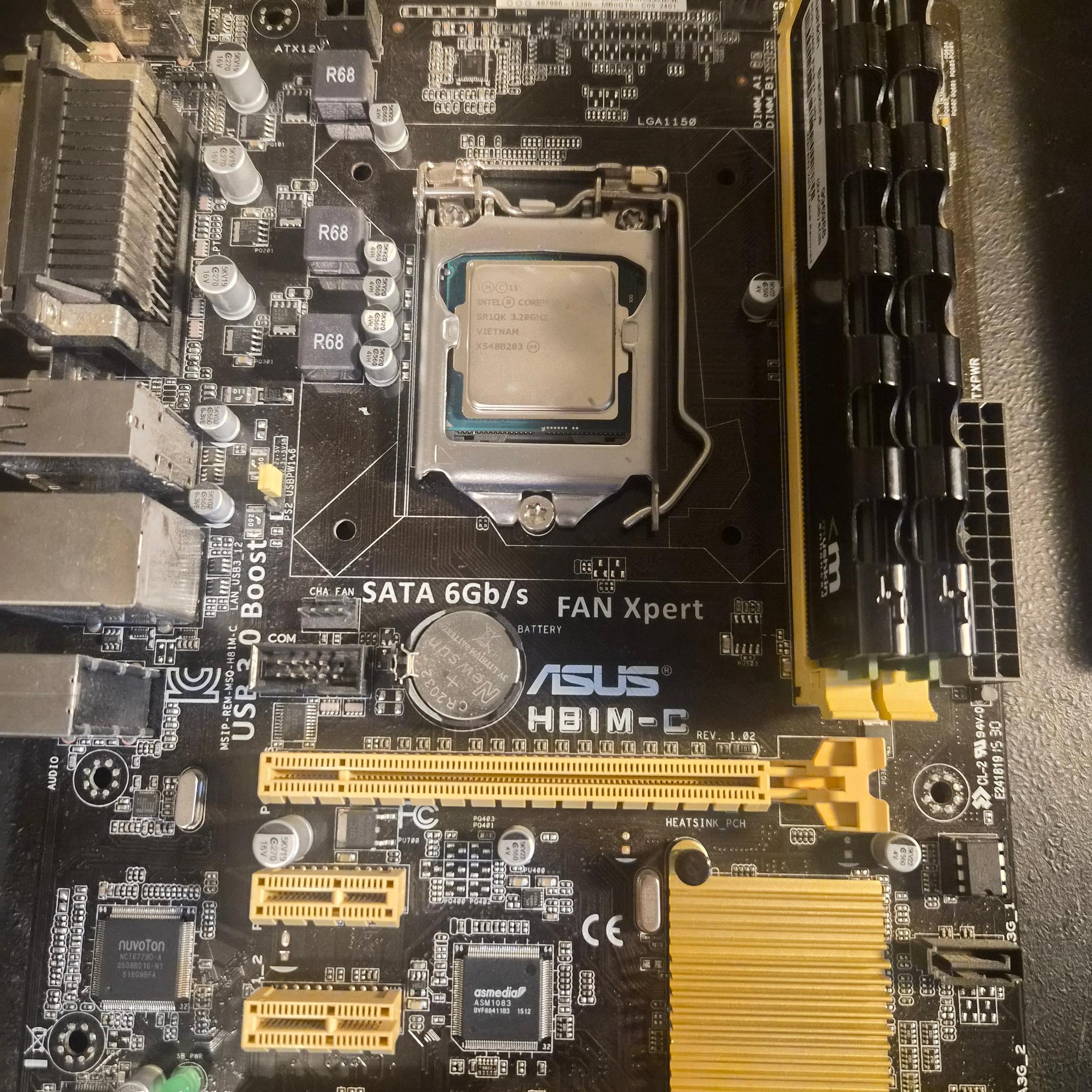 Intel Core i5-4460 4 core 3.20ghz - mushkin (2x4)8gb + crucial 8gb - HB1M-C Motherboard