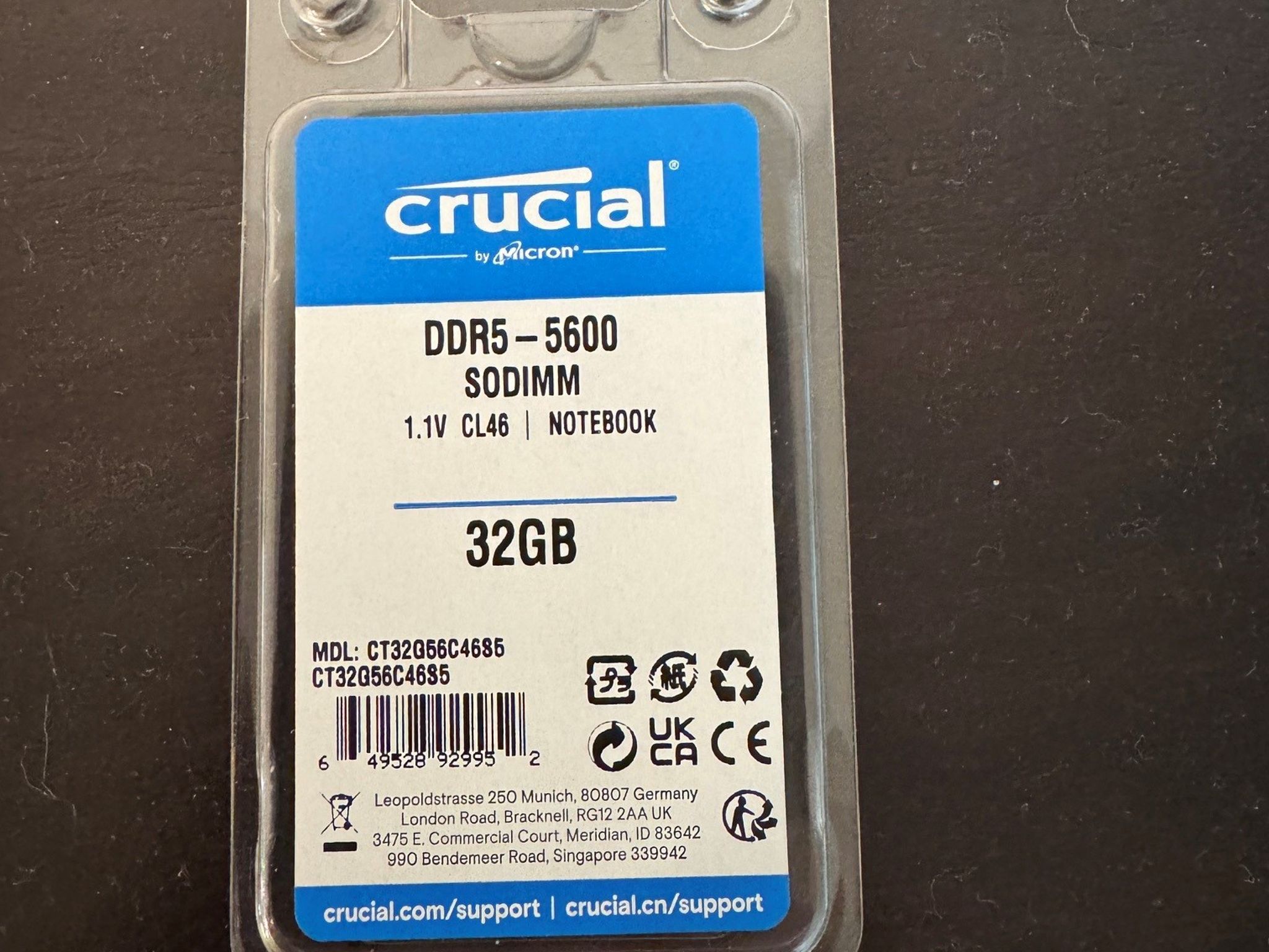 Crucial DDR5 - 5600 SODIMM 32GB