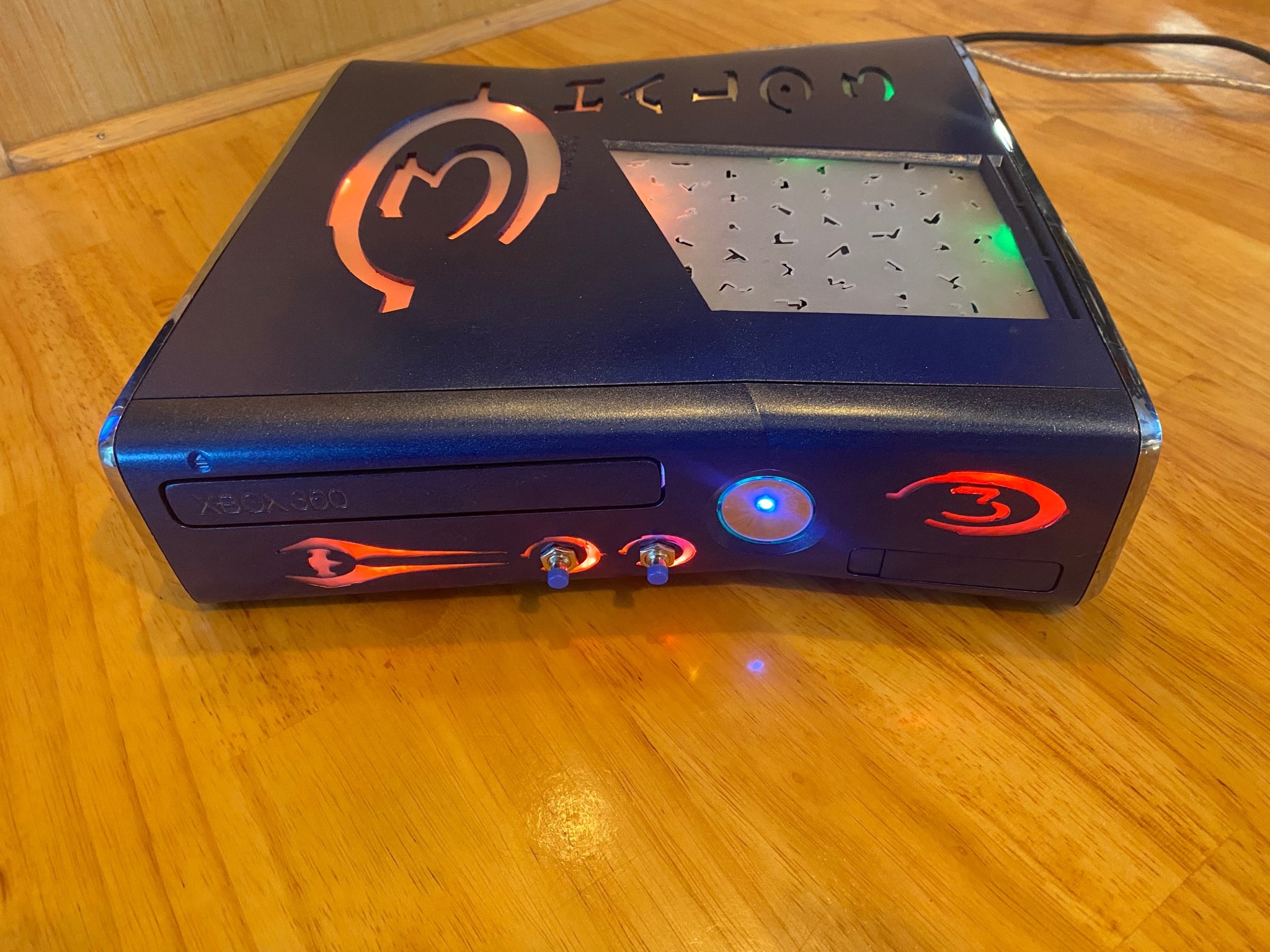 RGH3 Xbox 360 Slim - CASE MODS - Halo 3 Themed