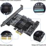 PCIe 8-Port SATA Controller Card 6 Gbps Windows, MAC, Linux w/ 8 SATA Cables & Low Profile Bracket