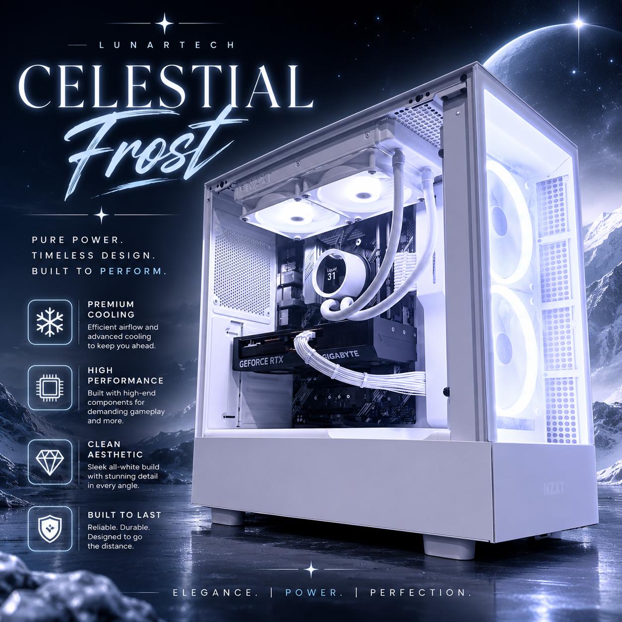 ⚪️"Celestial Frost"❄️| 4K Gaming | RTX 4070 Ti | Ryzen 9 5950X | 32 Ram | 1TB NVMe SSD
